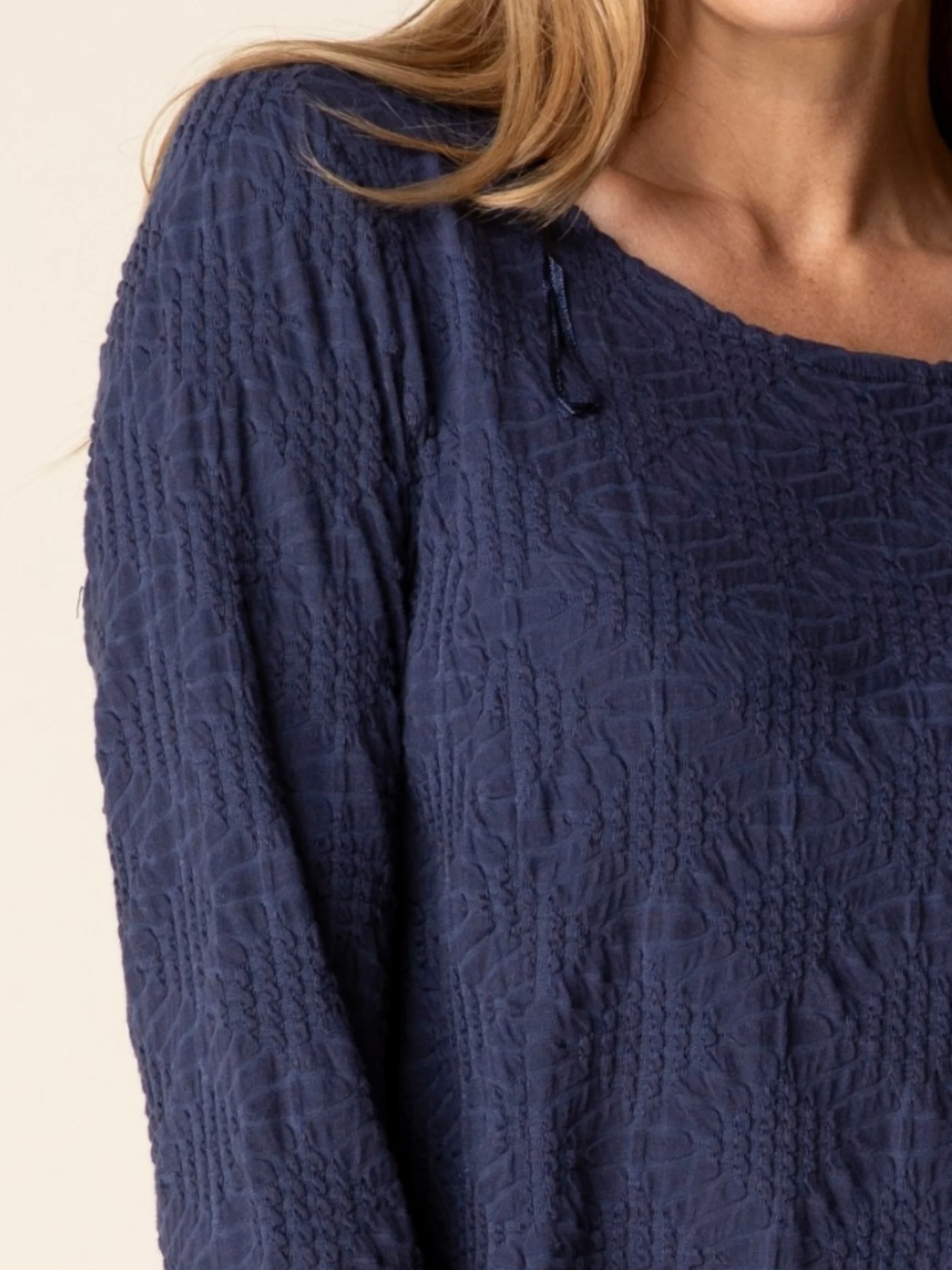 Boatneck Tee in Navy