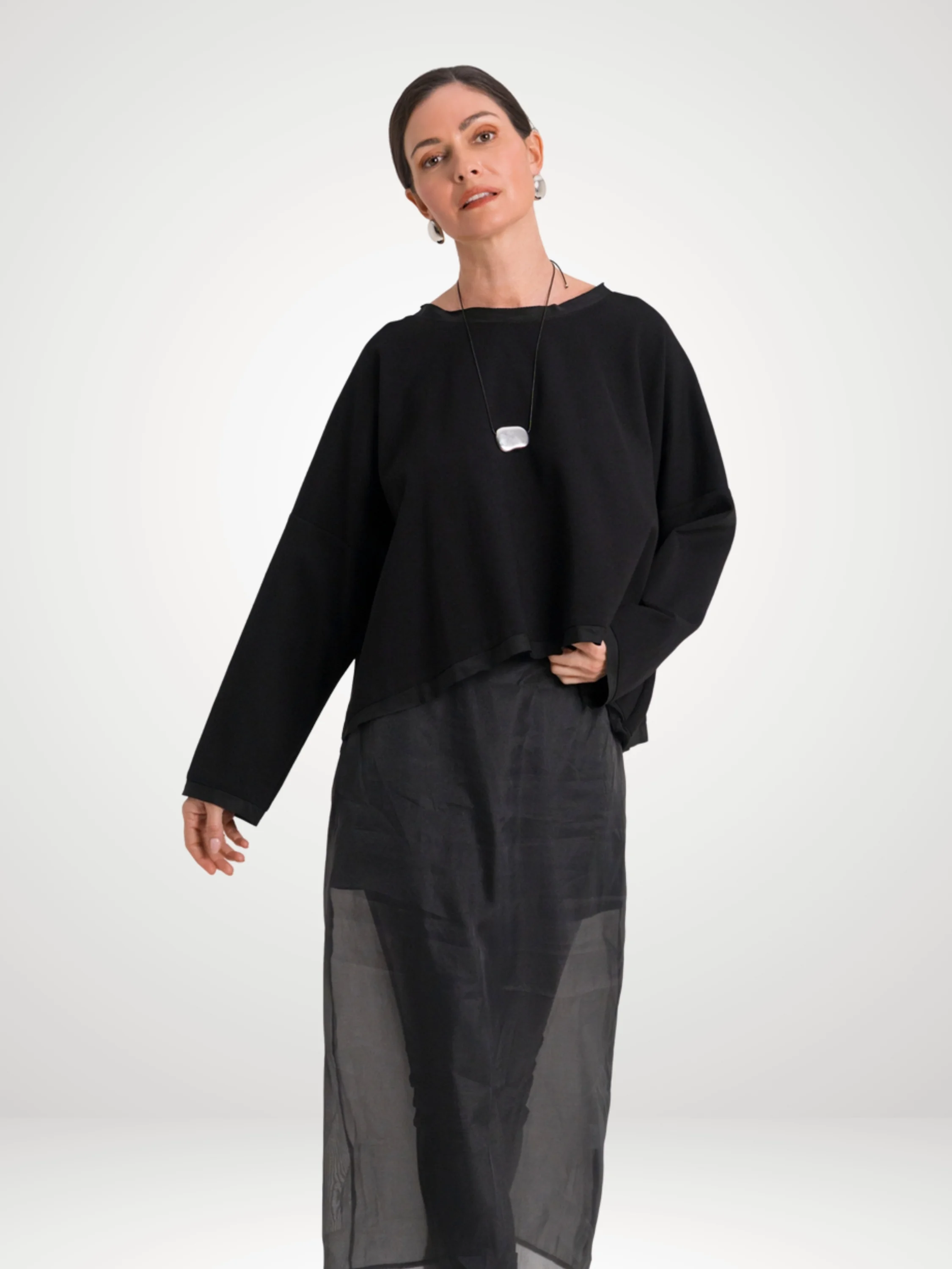 Boxy Tee Shirt in Black