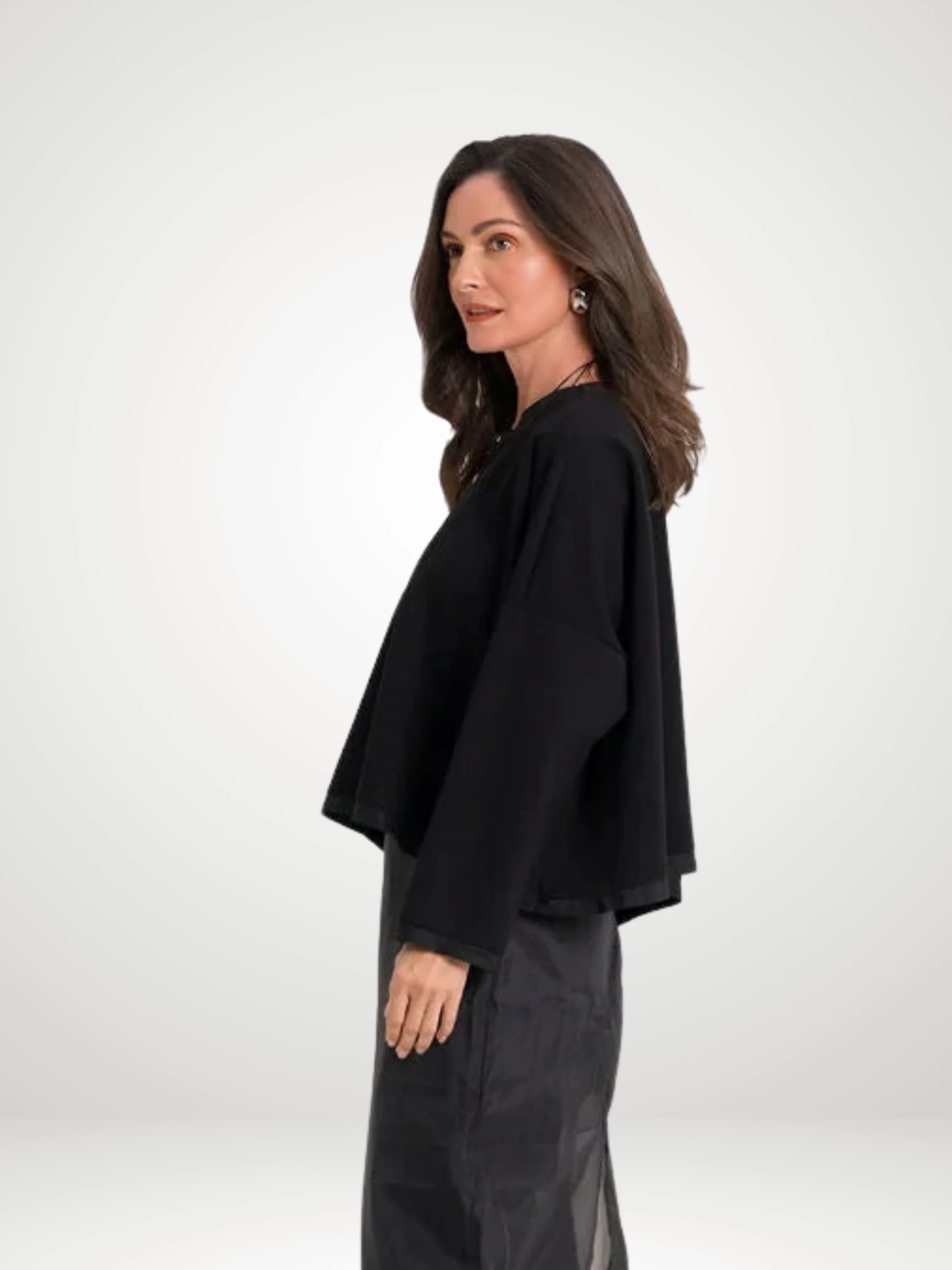 Boxy Tee Shirt in Black