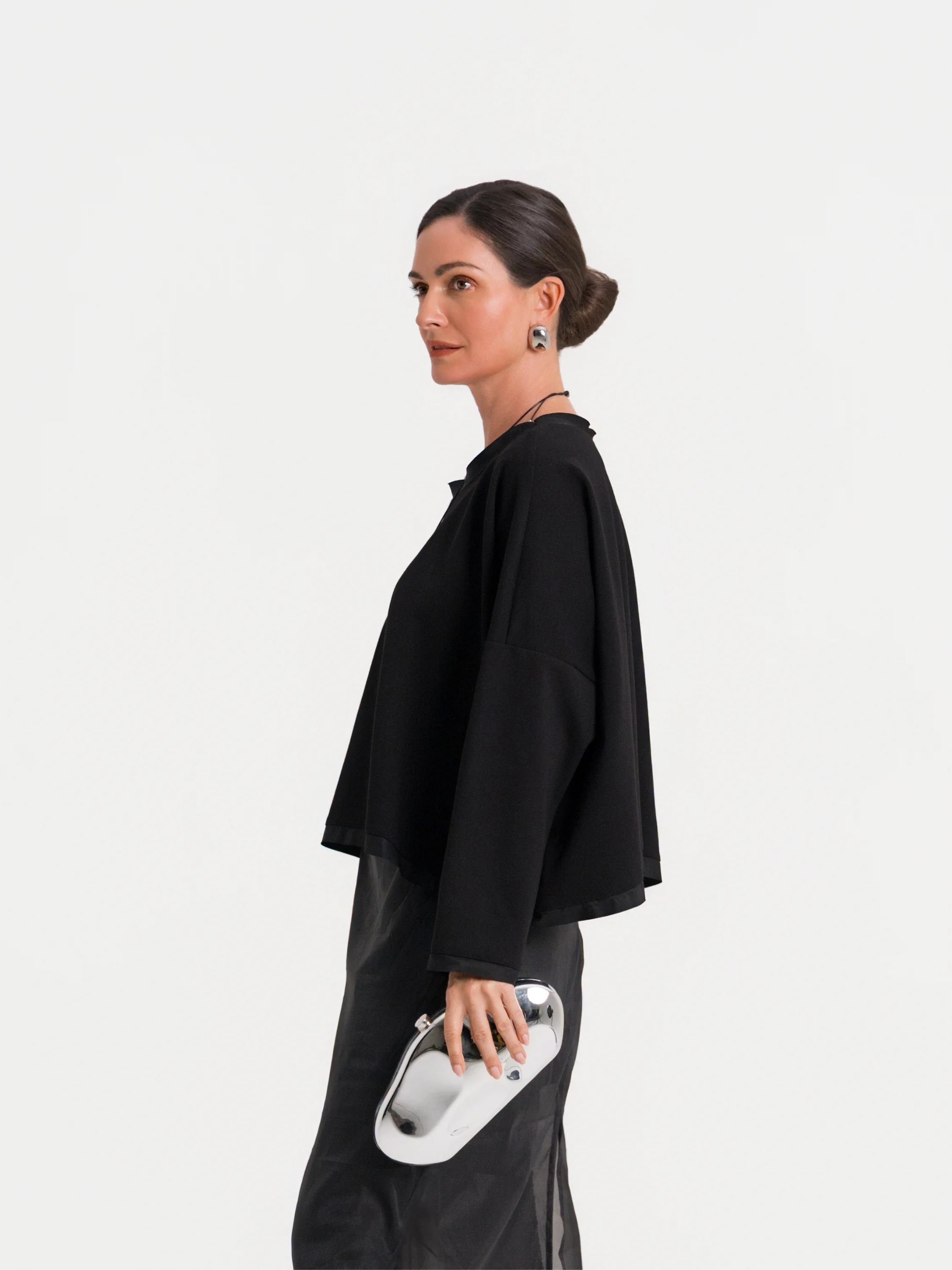 Boxy Tee Shirt in Black