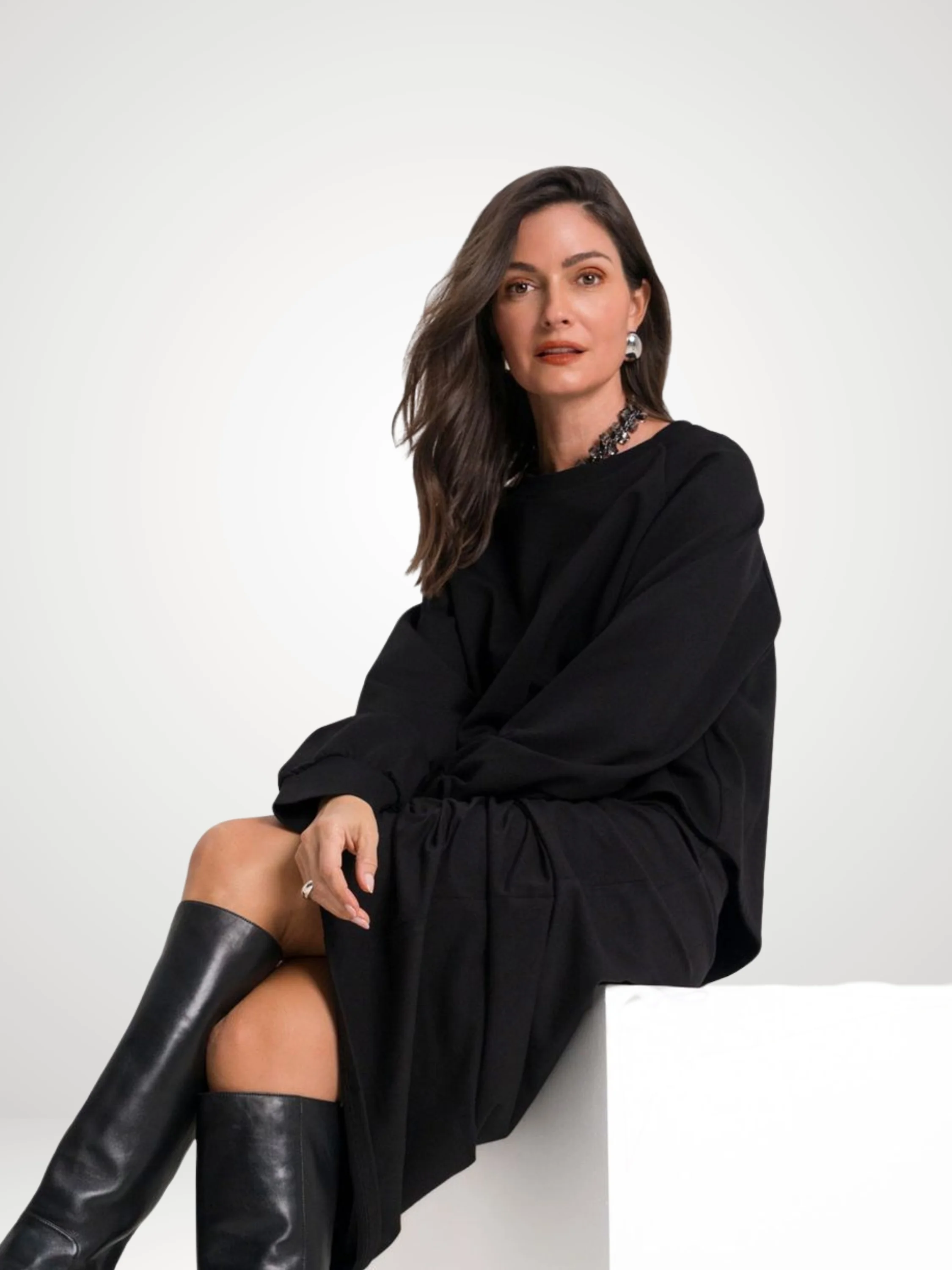 Boxy Tee Shirt in Black