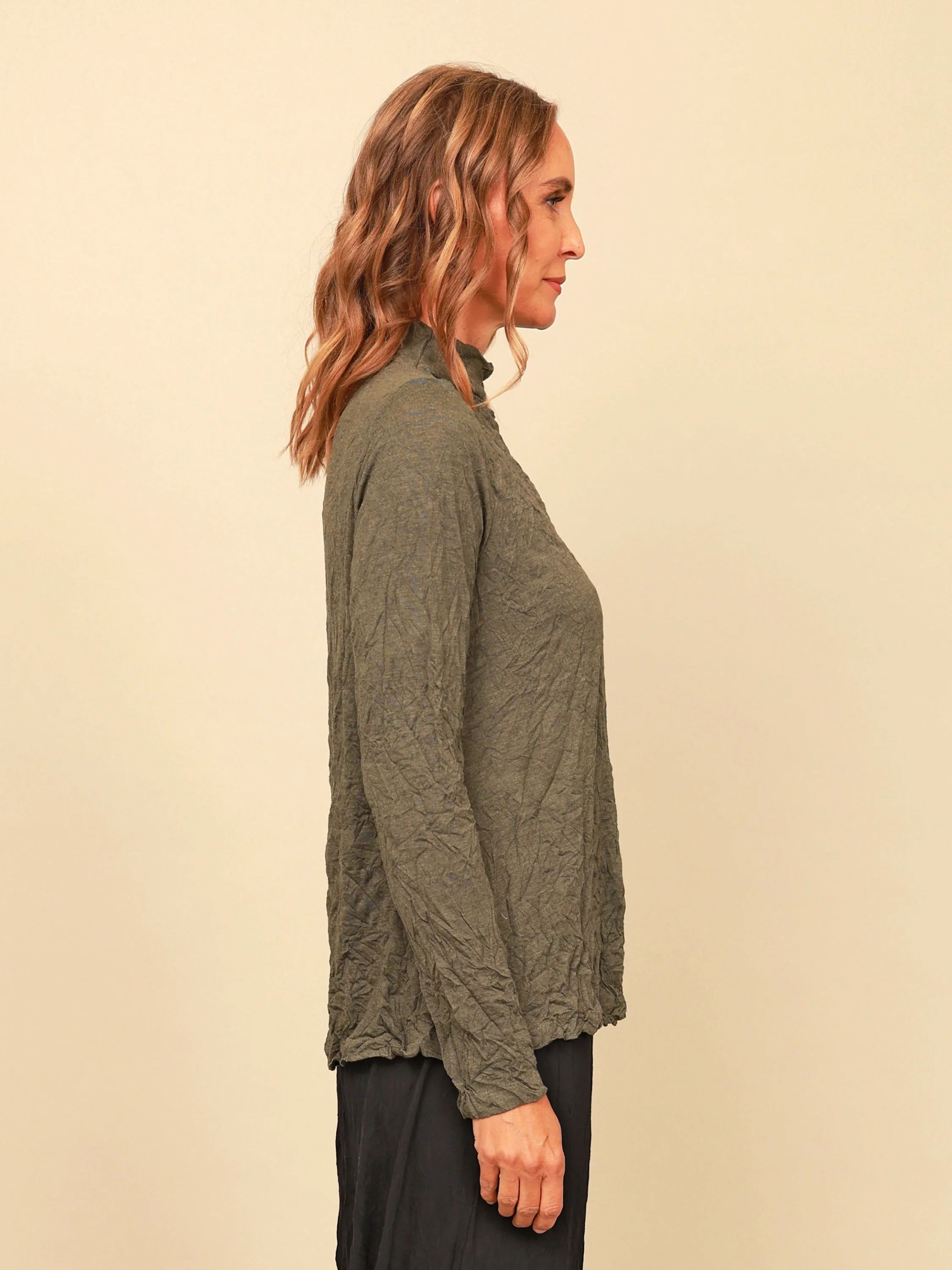 Brylee Mock Neck in Brass