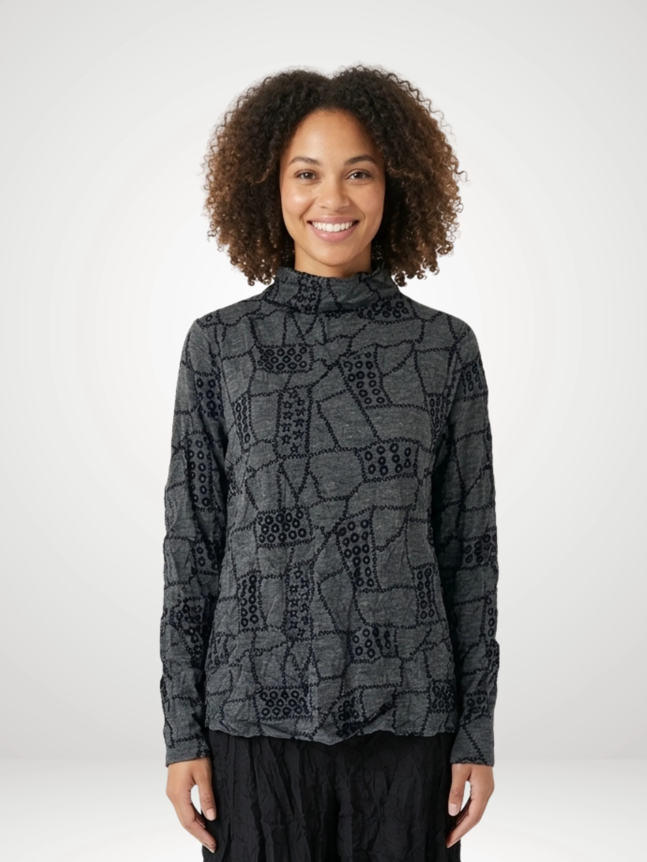 Brylee mock neck in Ebony