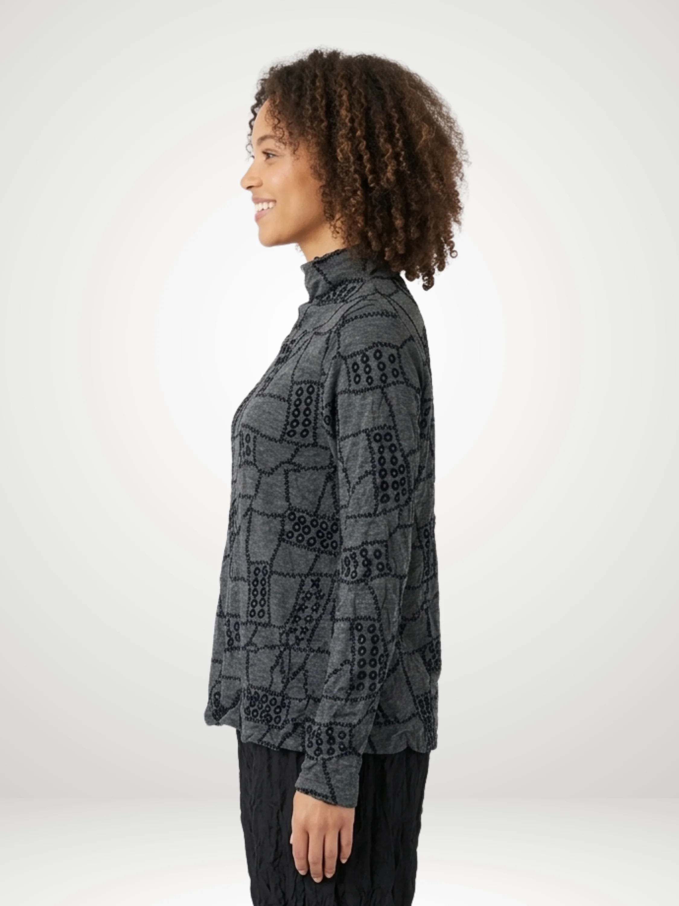 Brylee mock neck in Ebony