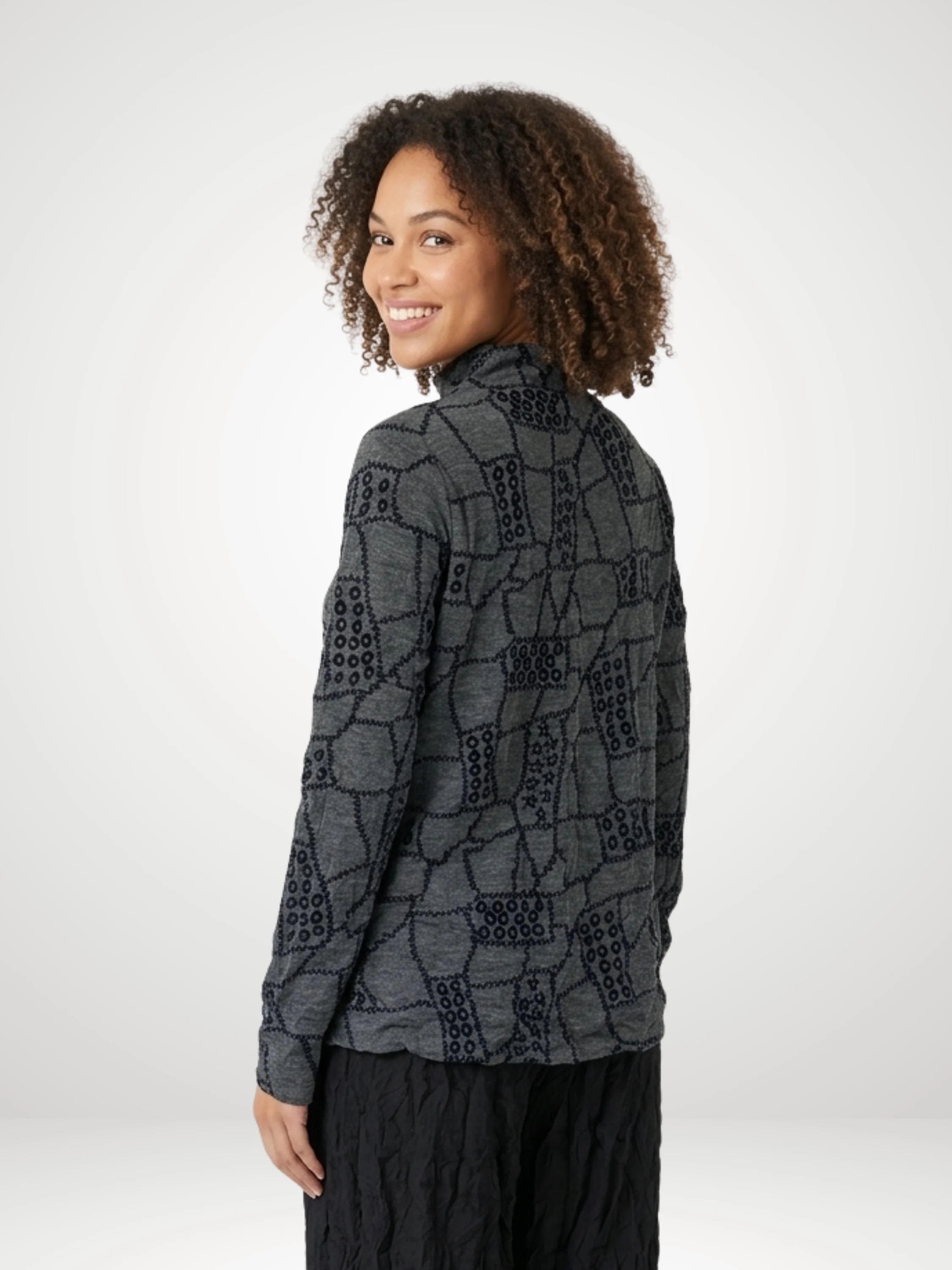 Brylee mock neck in Ebony
