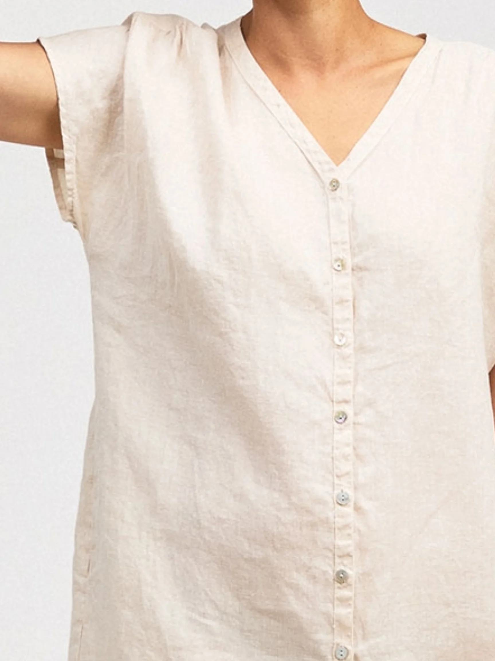 Button Down Dress in Jicama
