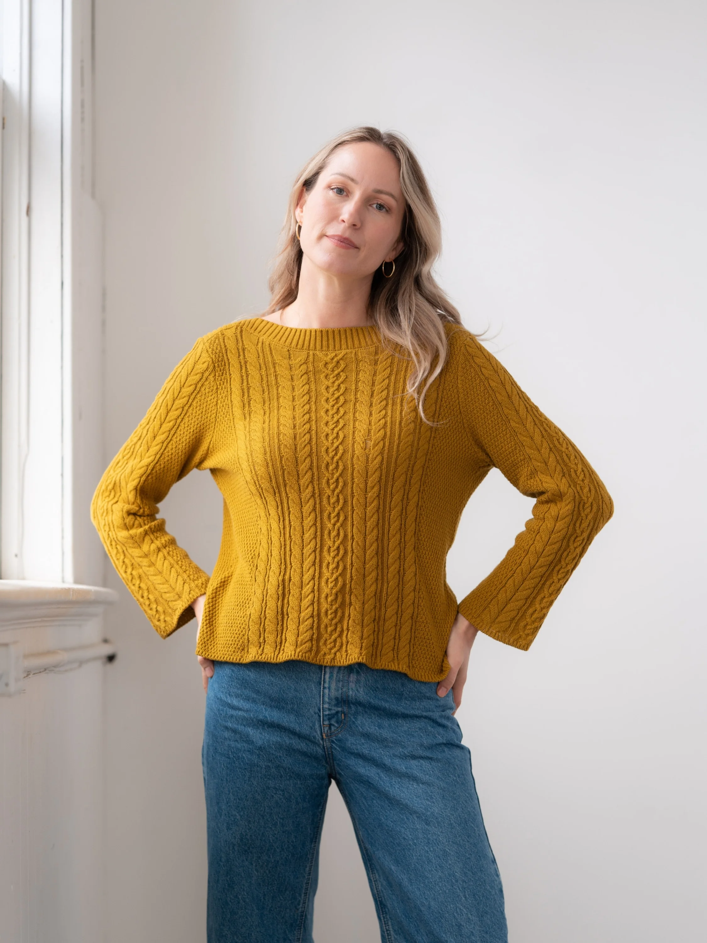 Cable Car Sweater in Amber