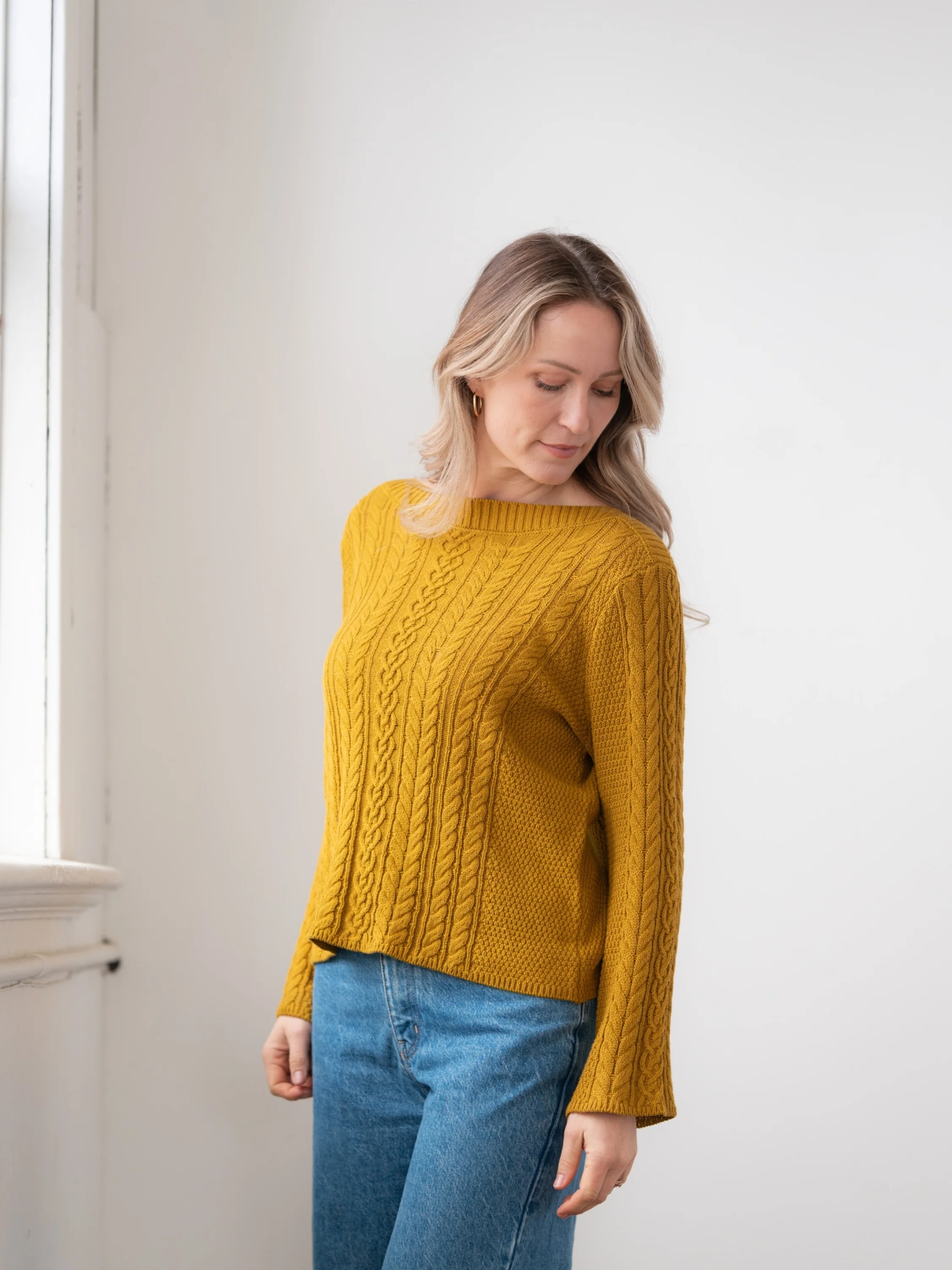 Cable Car Sweater in Amber
