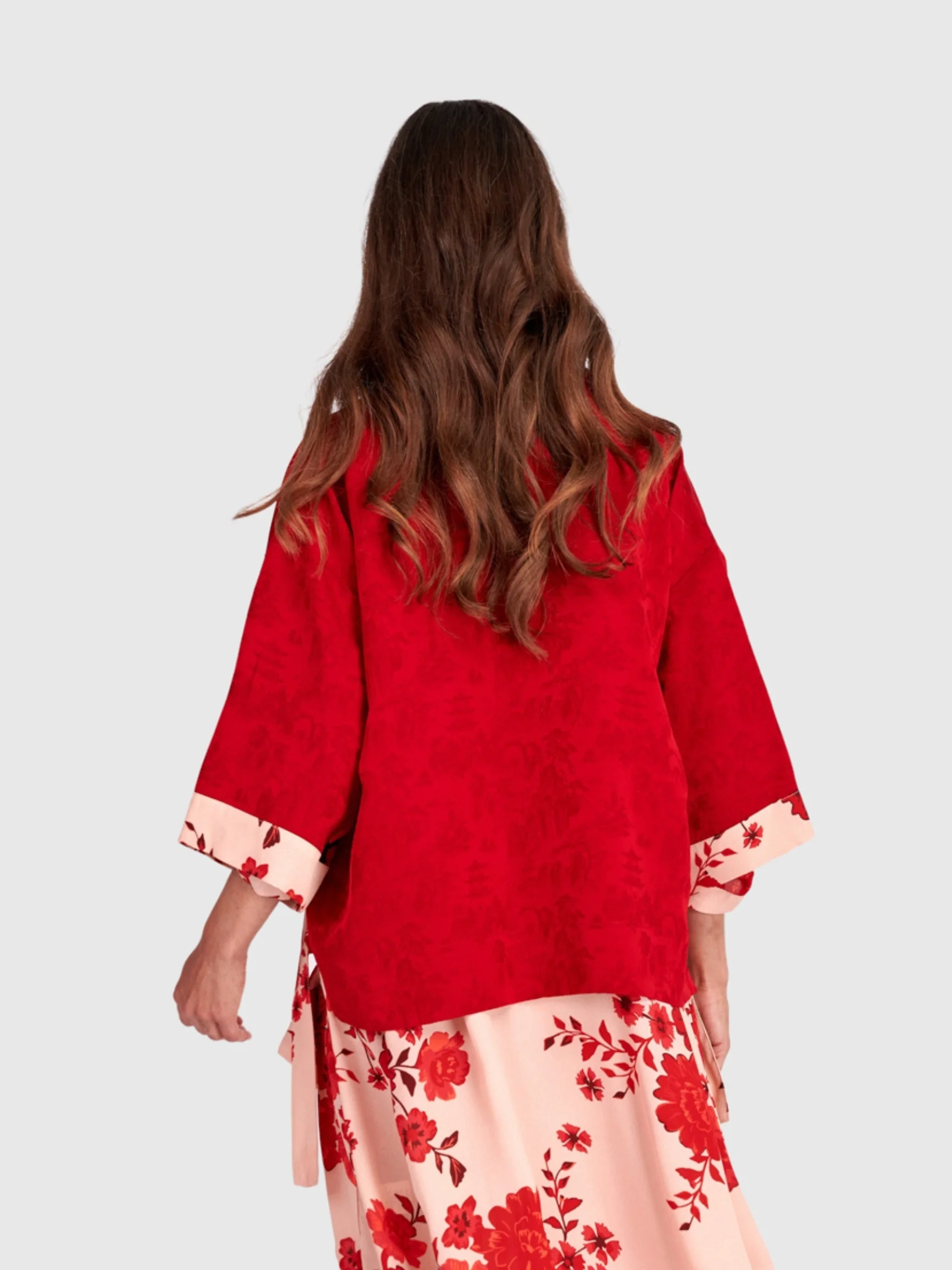 Carmine Bloom Jacket in Red