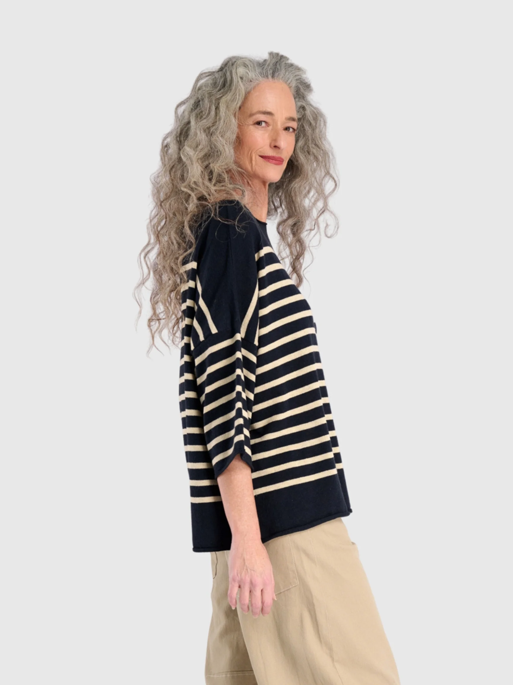 Carolina Relaxed Sweater in Stripes