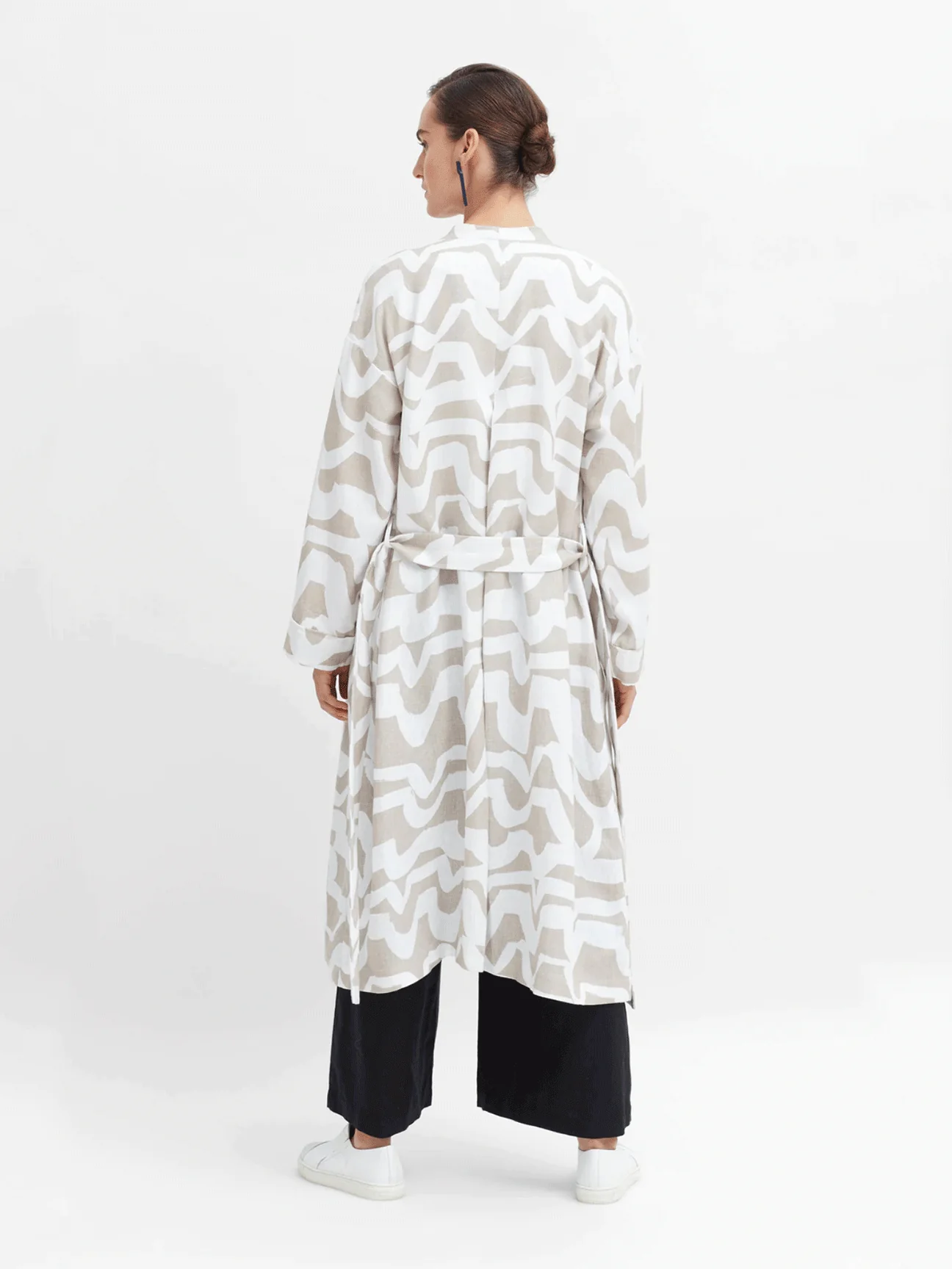 Cass Linen Jacket in Flax/White Cass Print