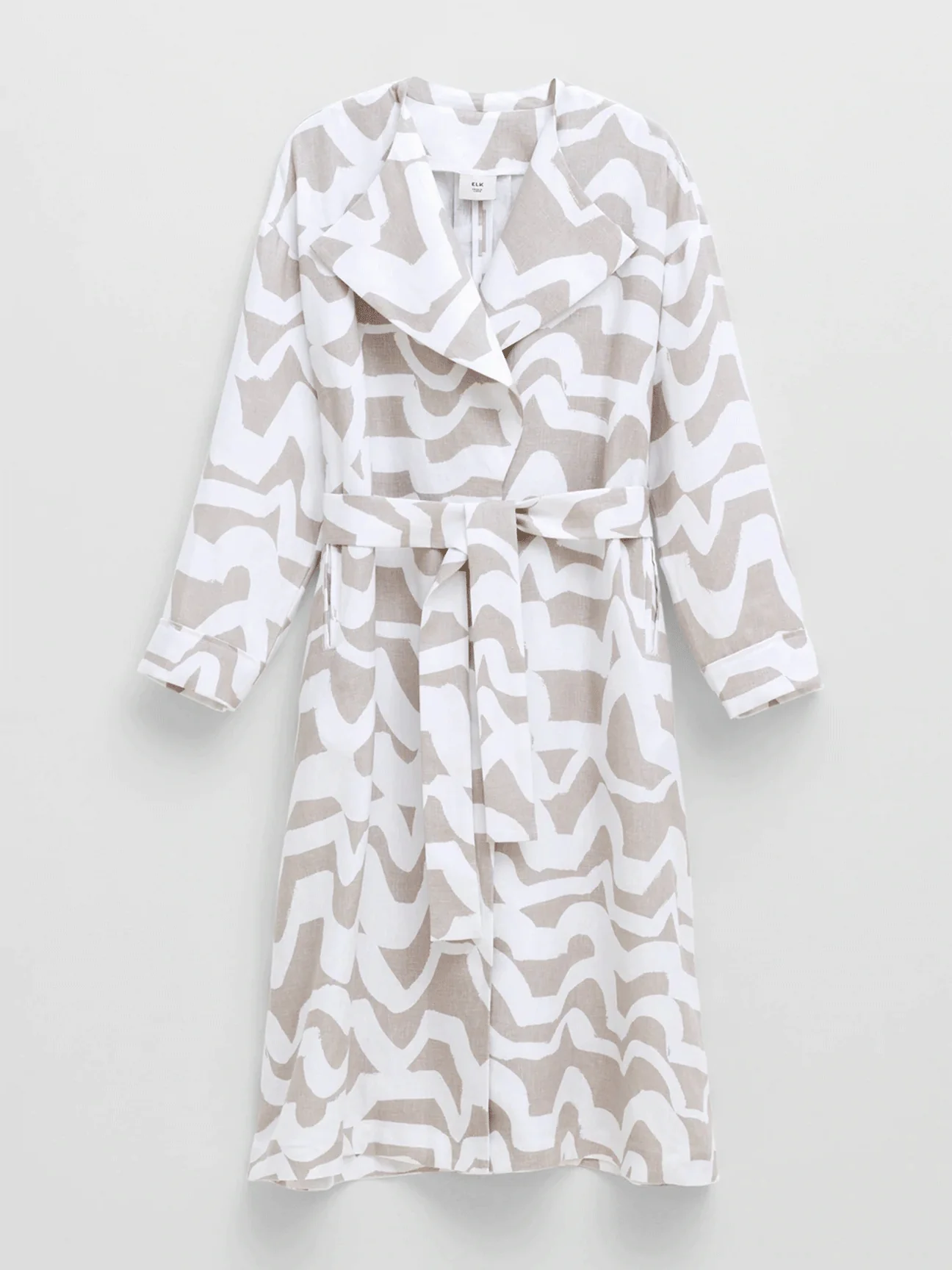 Cass Linen Jacket in Flax/White Cass Print