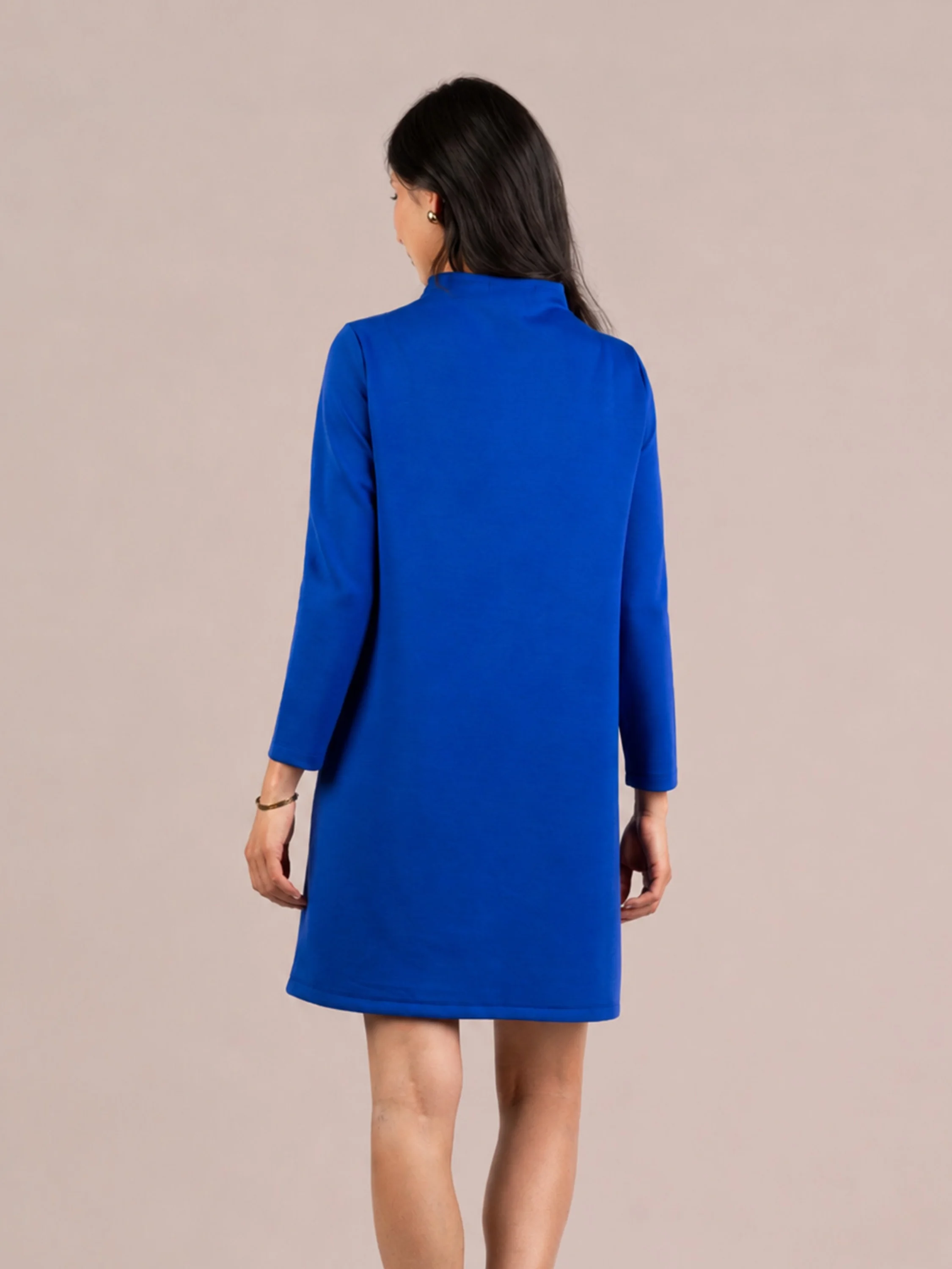 Cloud Seam Front Dress in Cobalt