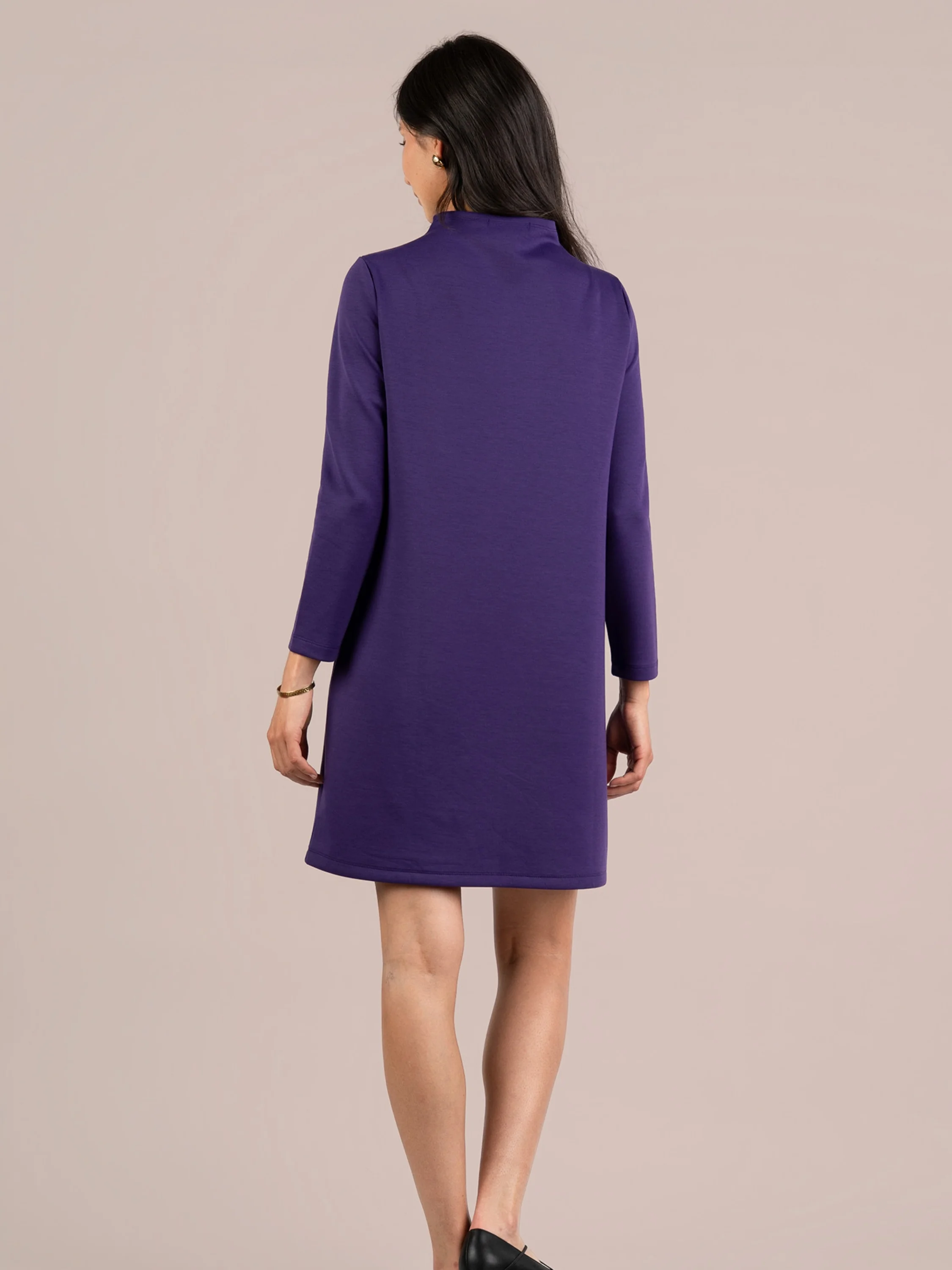 Cloud Seam Front Dress in Purple