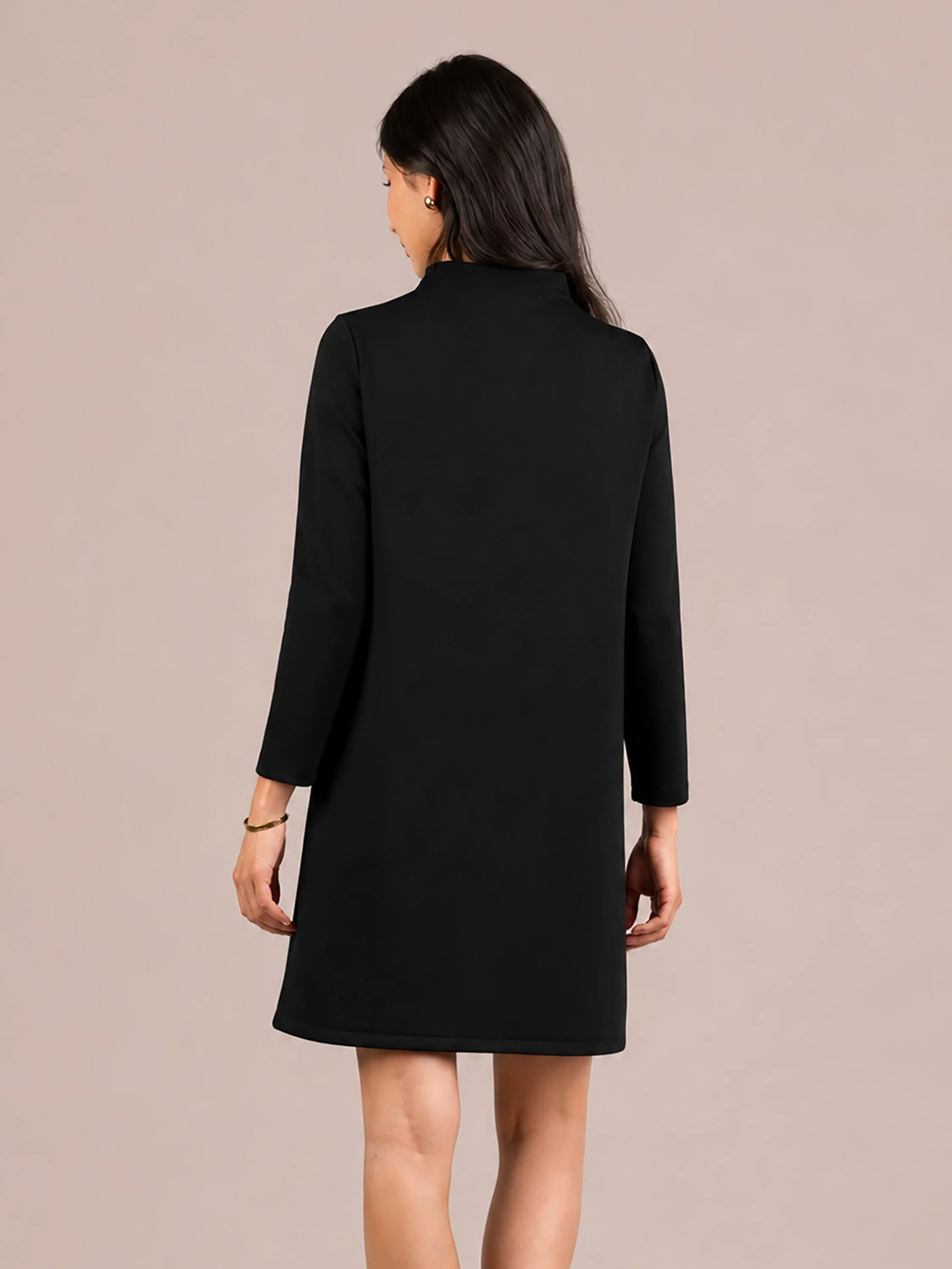 Cloud Seam Front Dress in Black