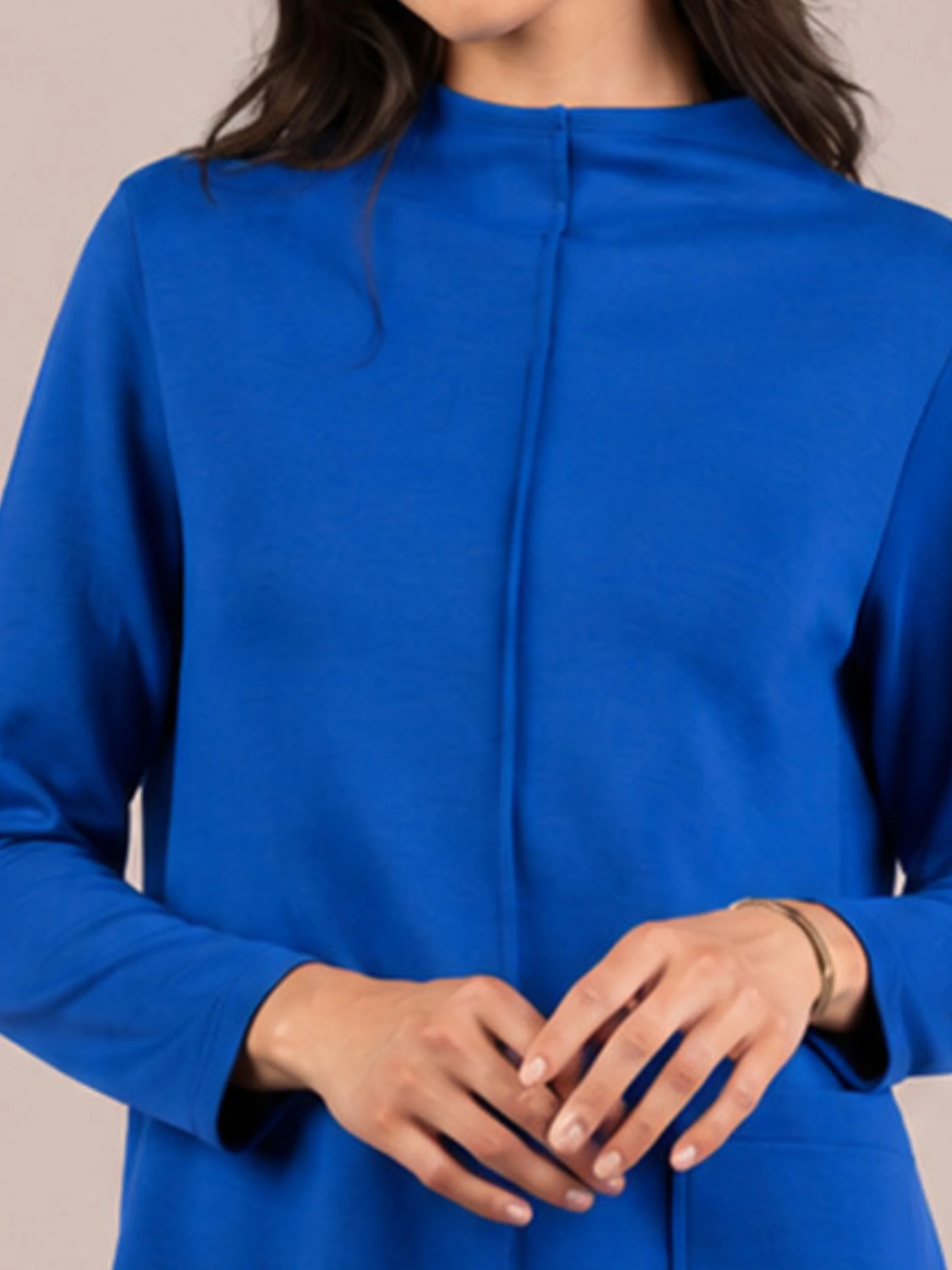 Cloud Seam Front Dress in Cobalt