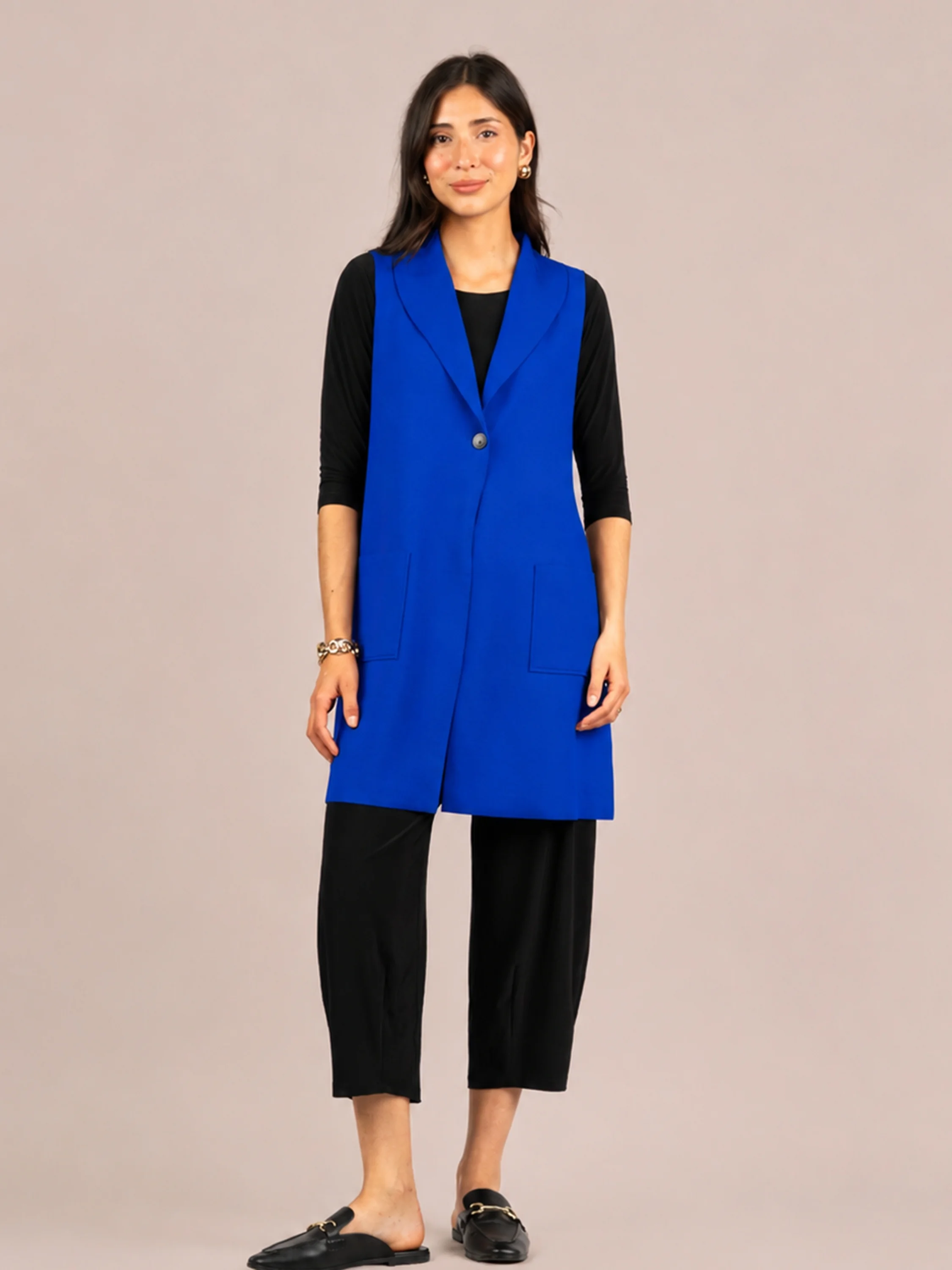 Cloud Vest Long in Cobalt