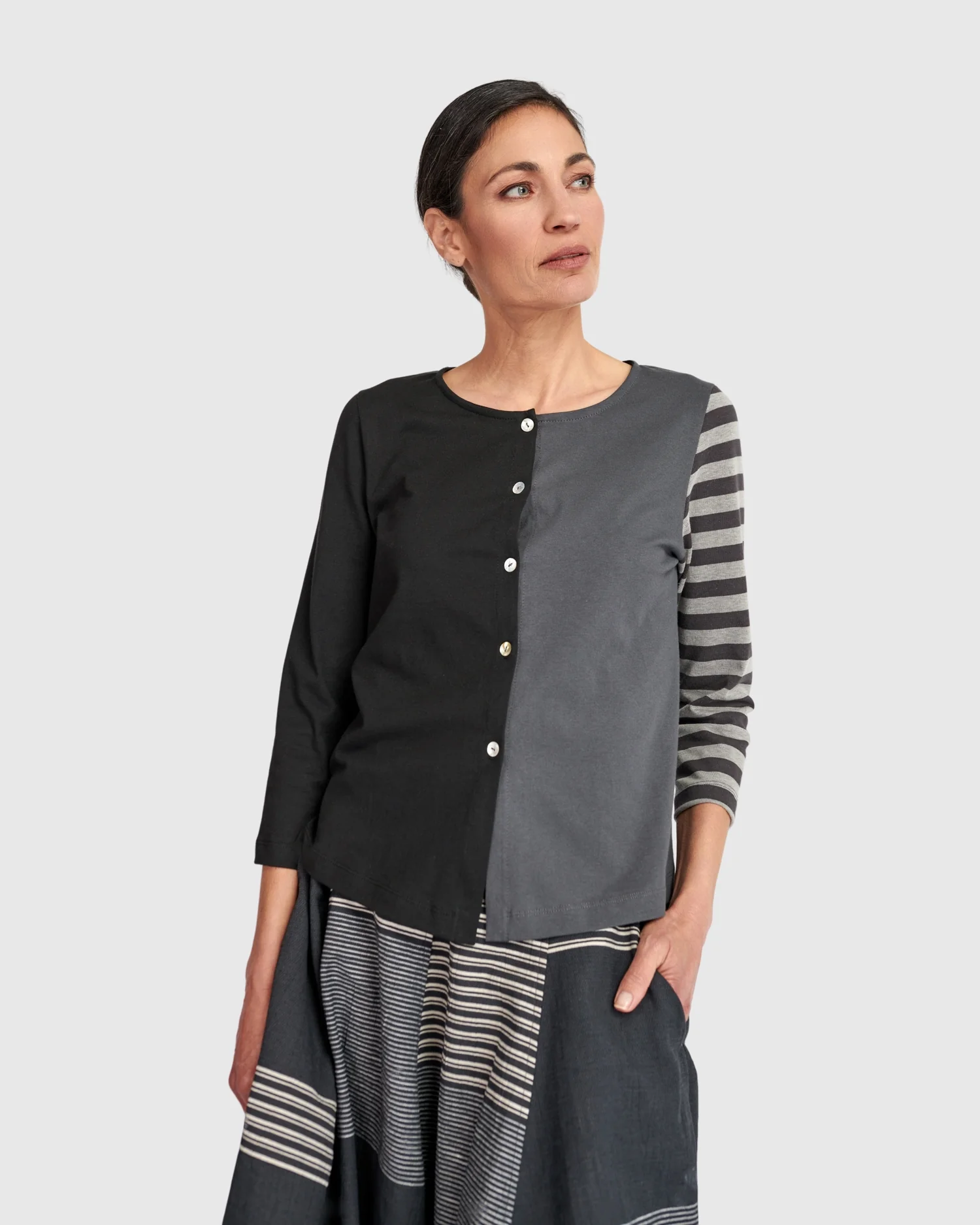 Colorblock Cardi in Mix