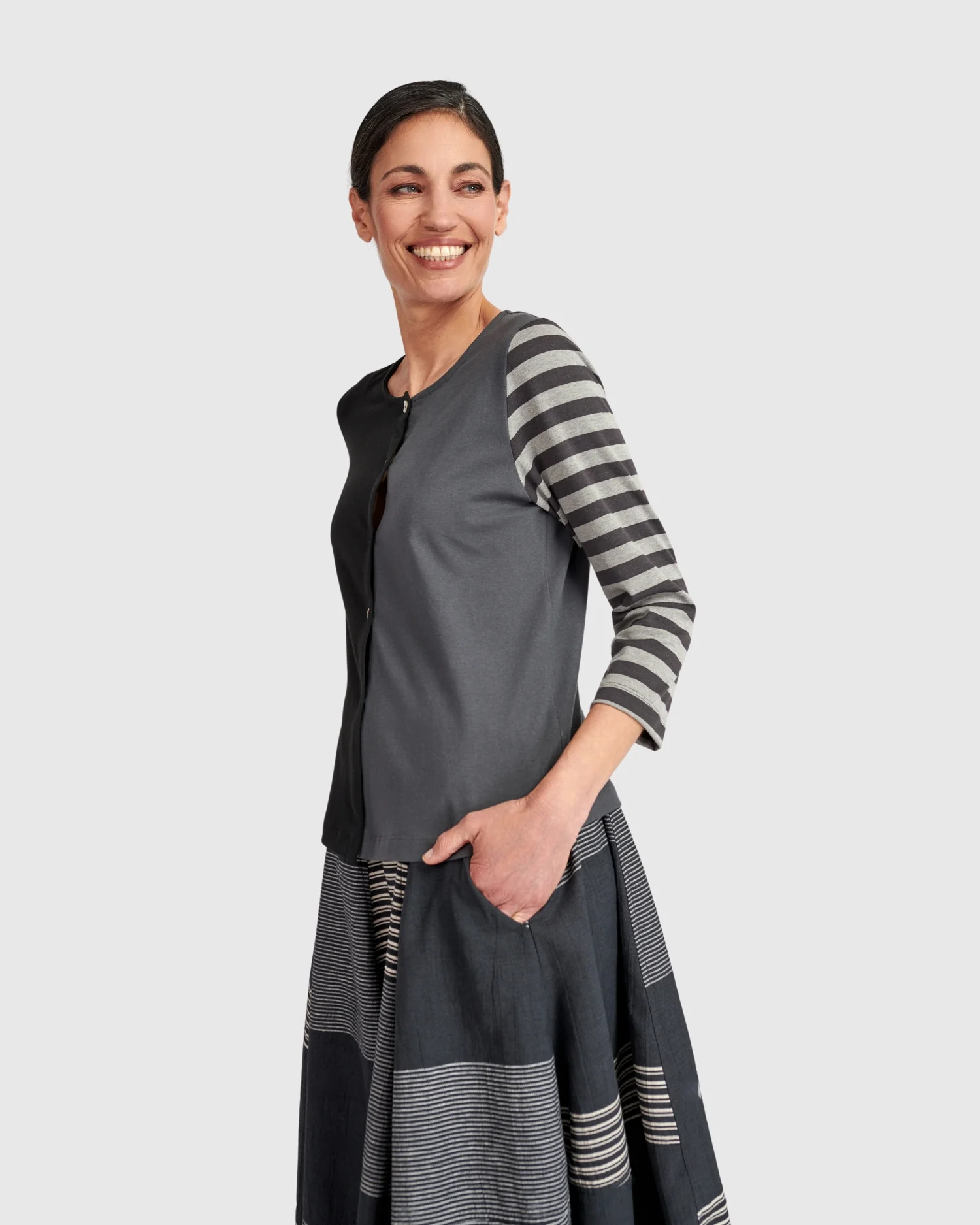 Colorblock Cardi in Mix