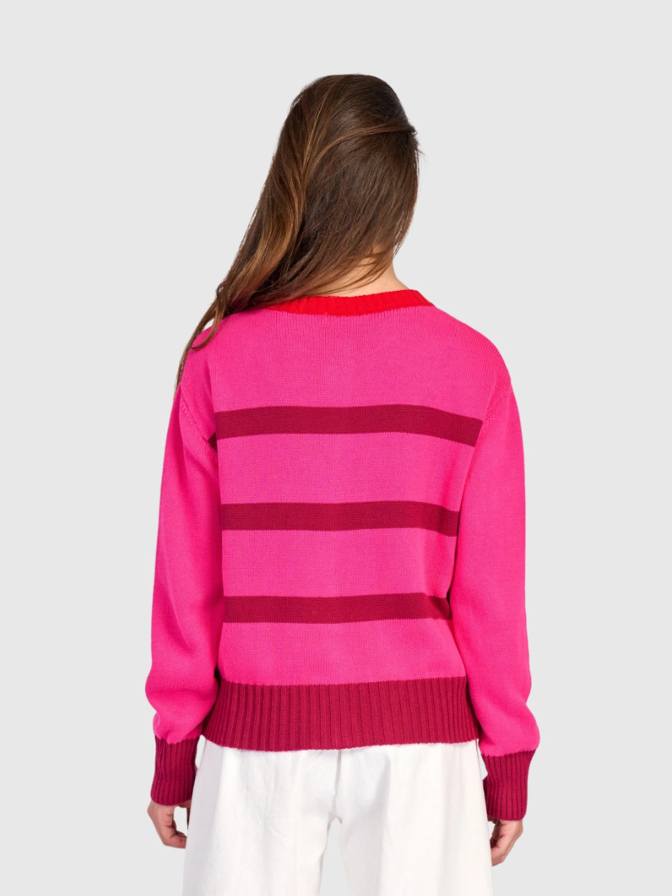 Colorblock Cardi in Fuchsia