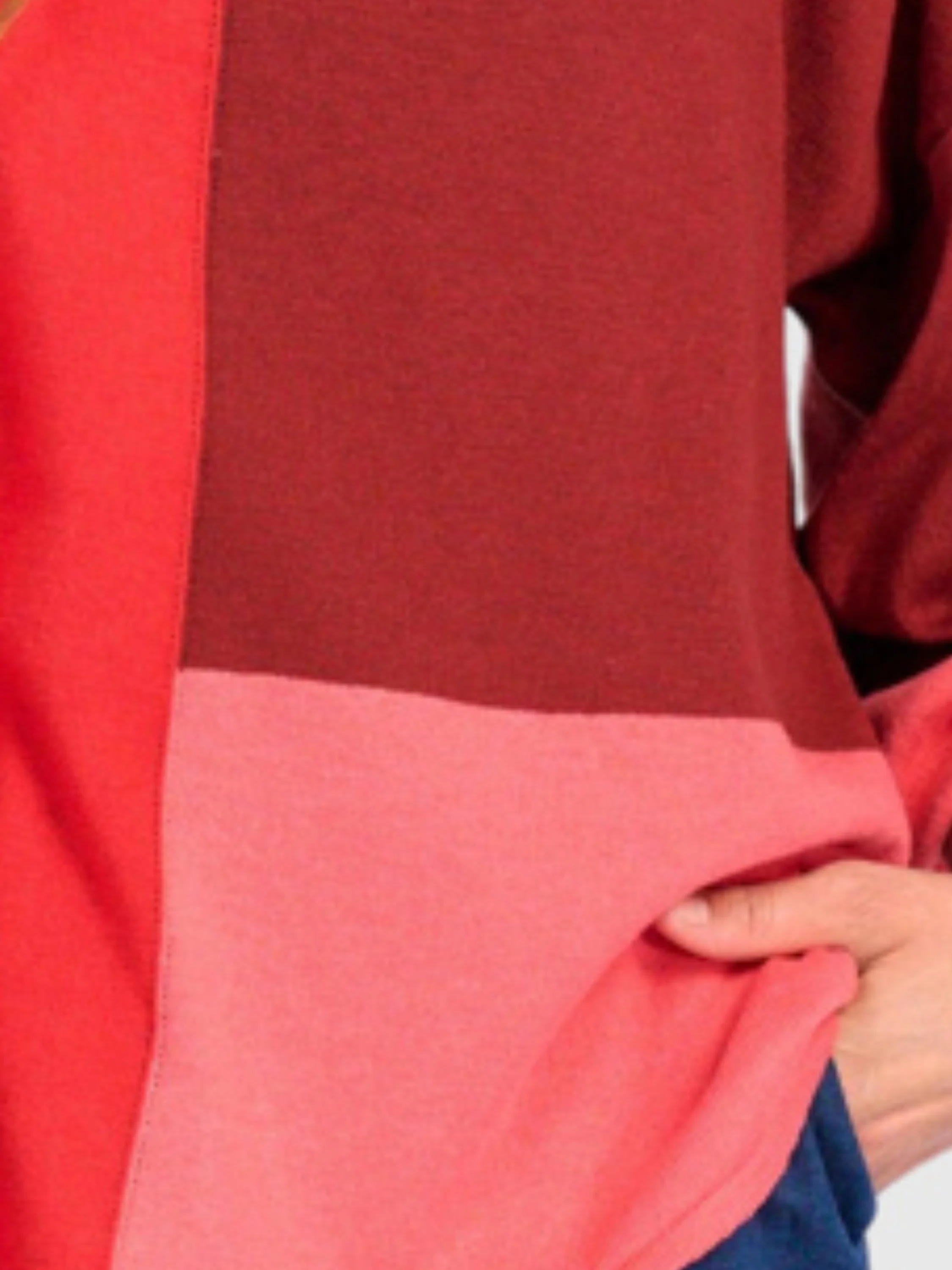 Colorblock Sweater in Coral