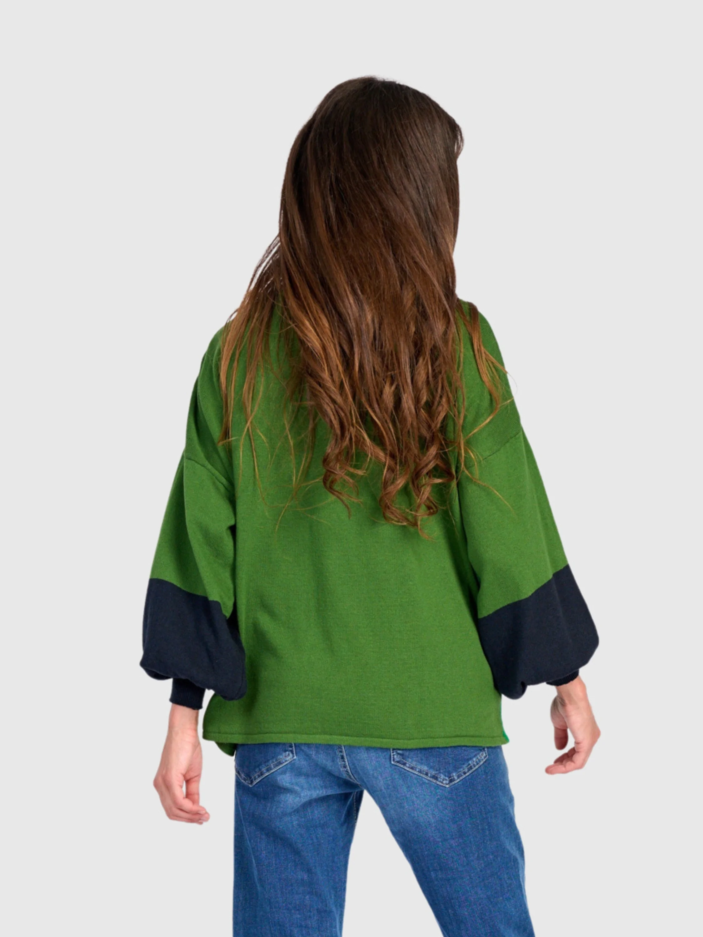 Colorblock Sweater in Green