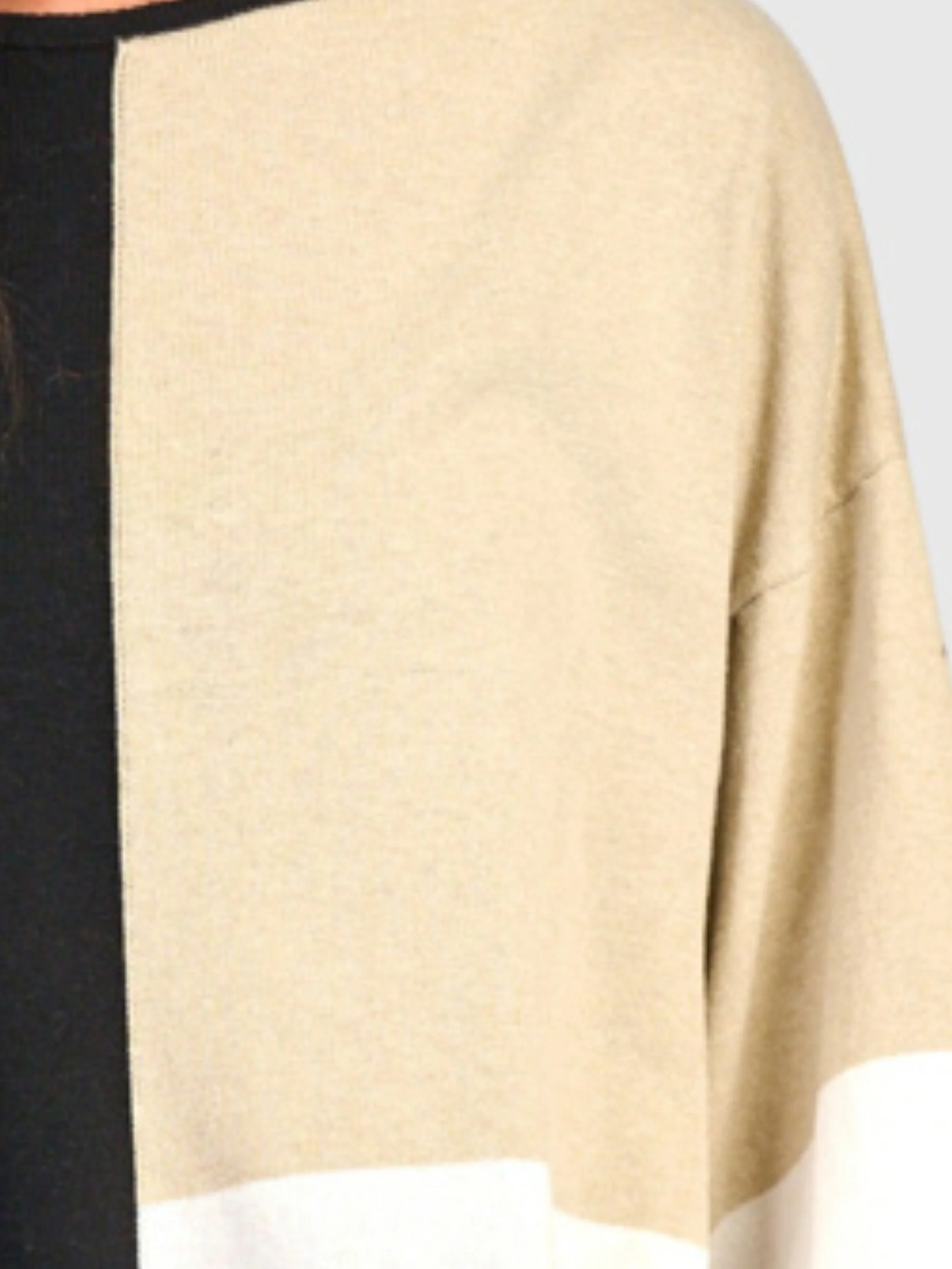 Colorblock Sweater in Stone