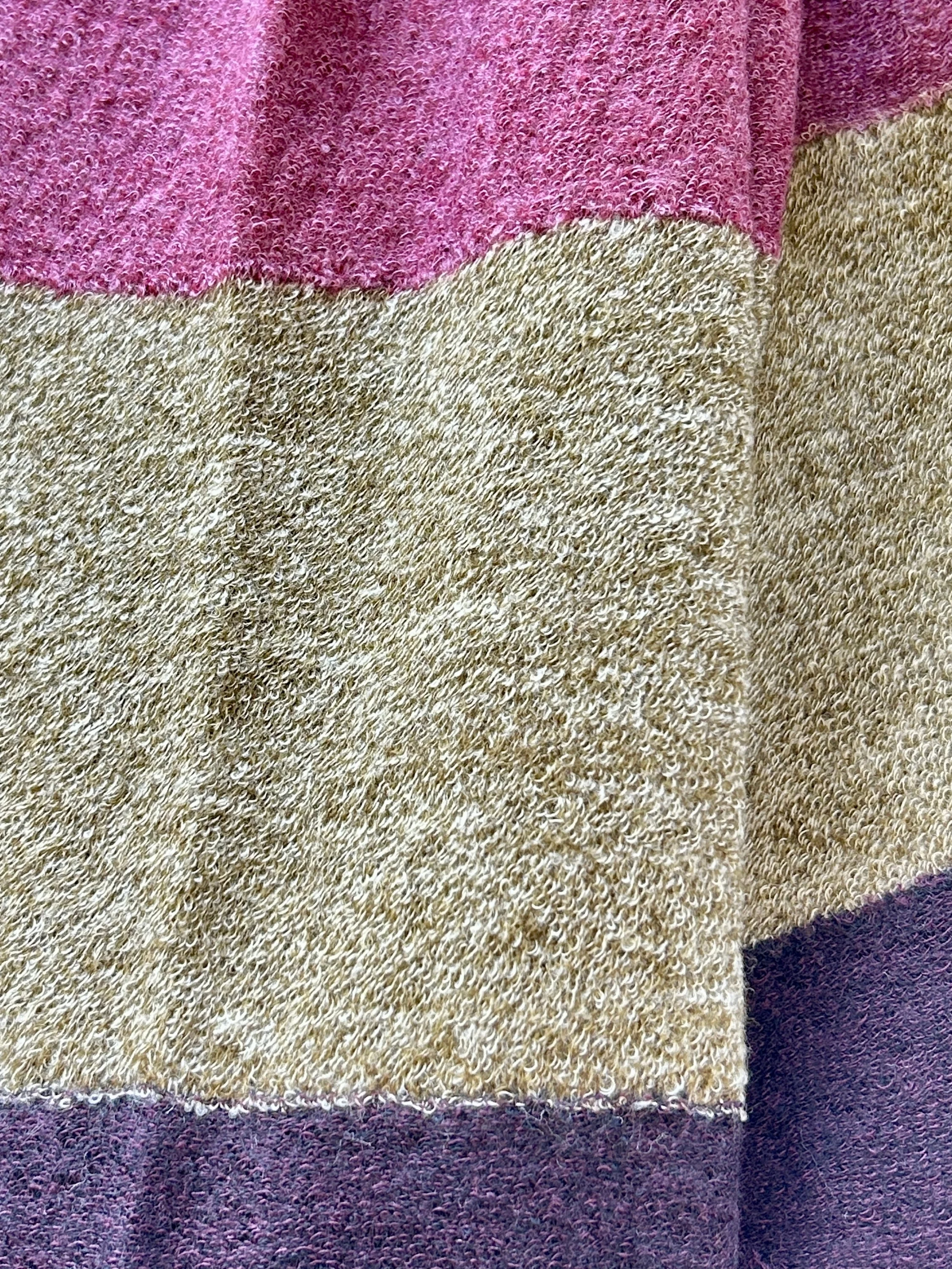 Colorblock Wool Shawl in Pink