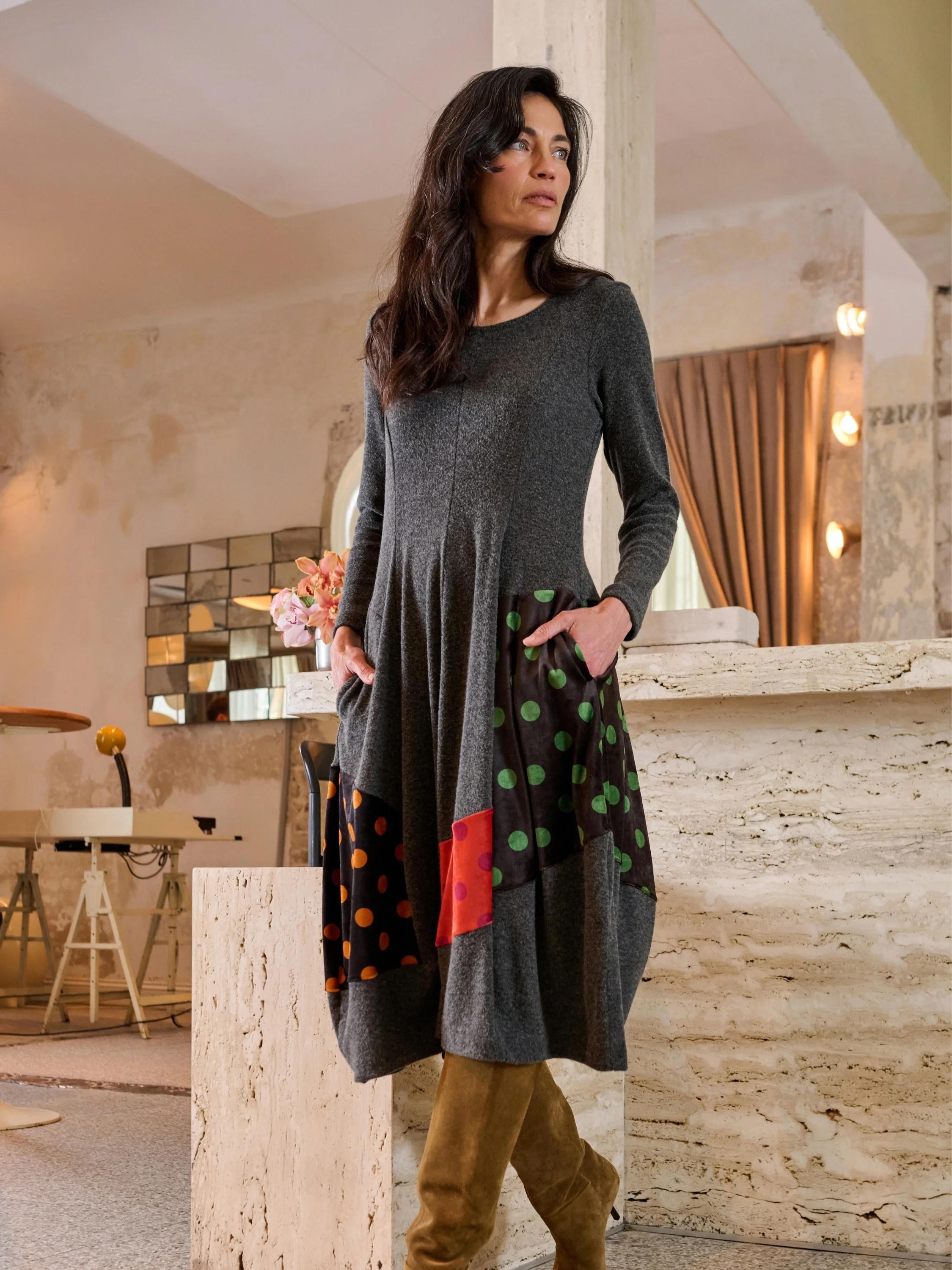 Confetti Panel Dress in Mix