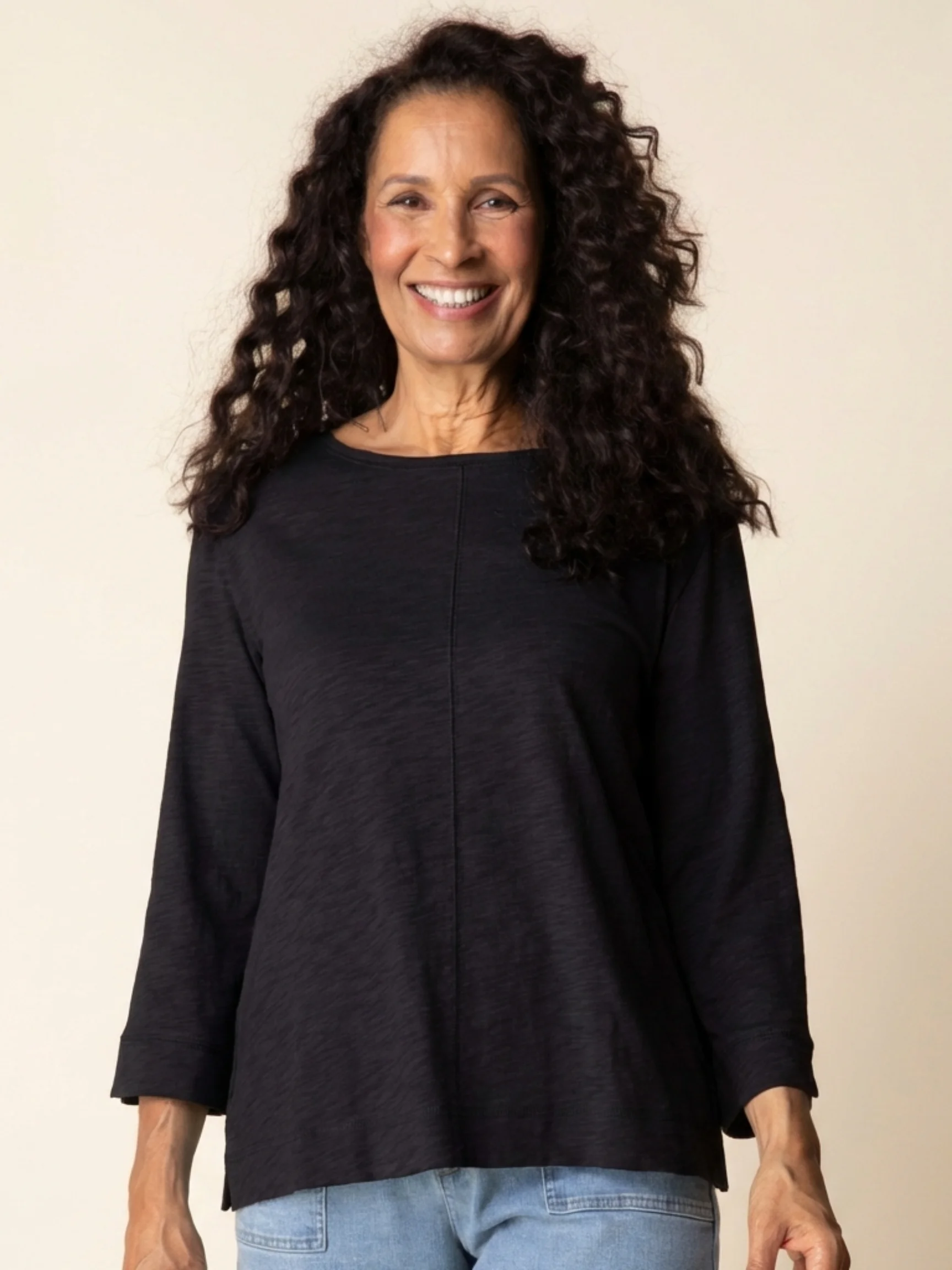 Coverstitch Boatneck in Black