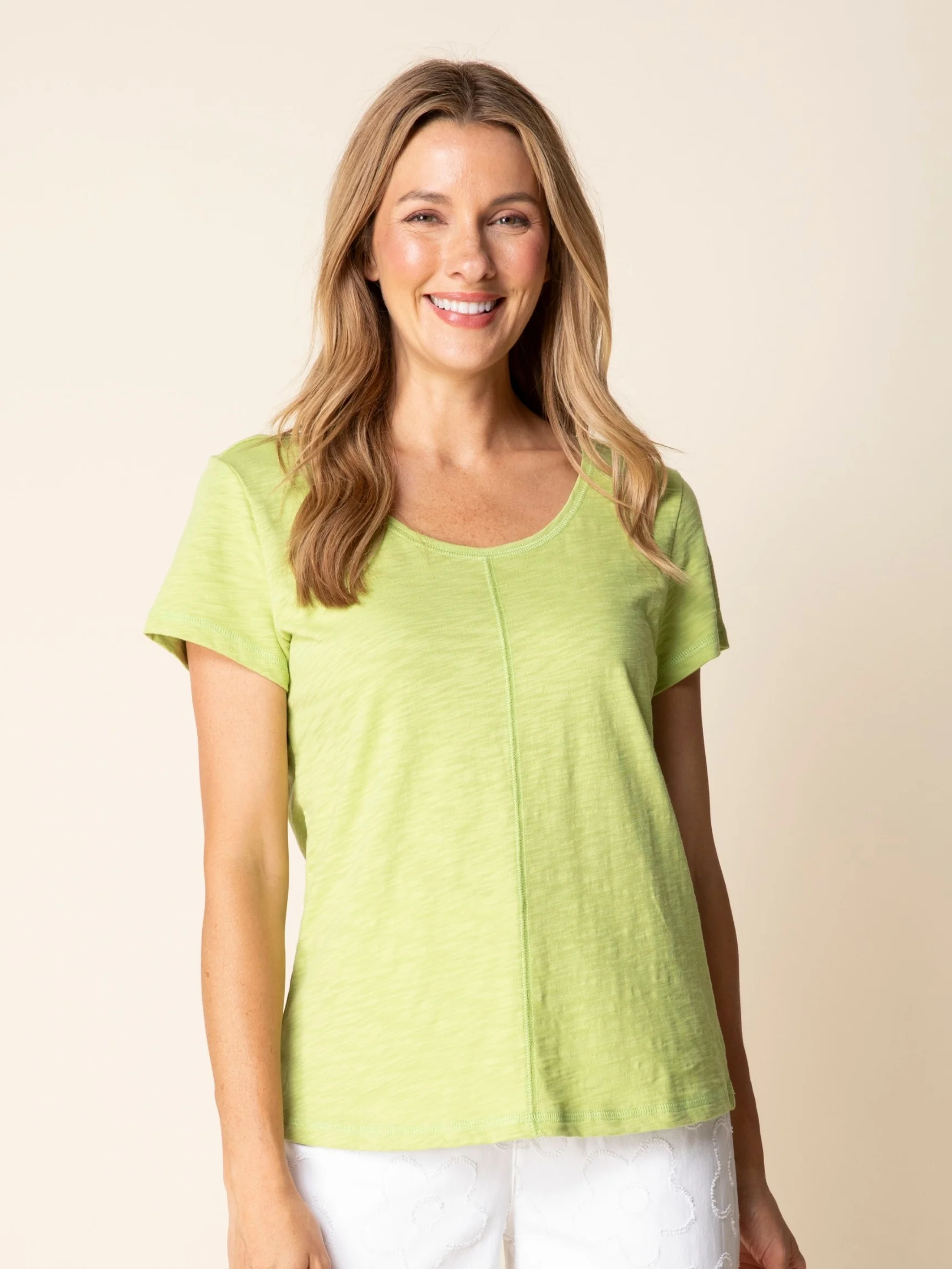 Coverstitch Tee in Leaf