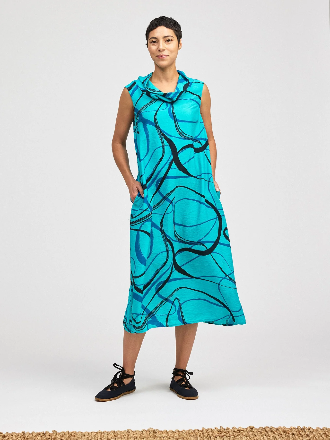 Cowl Neck Maxi Dress in Atoll