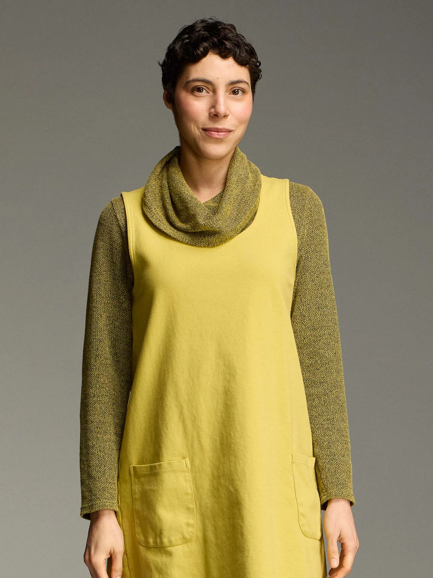 Cowl Neck Pullover in Pea