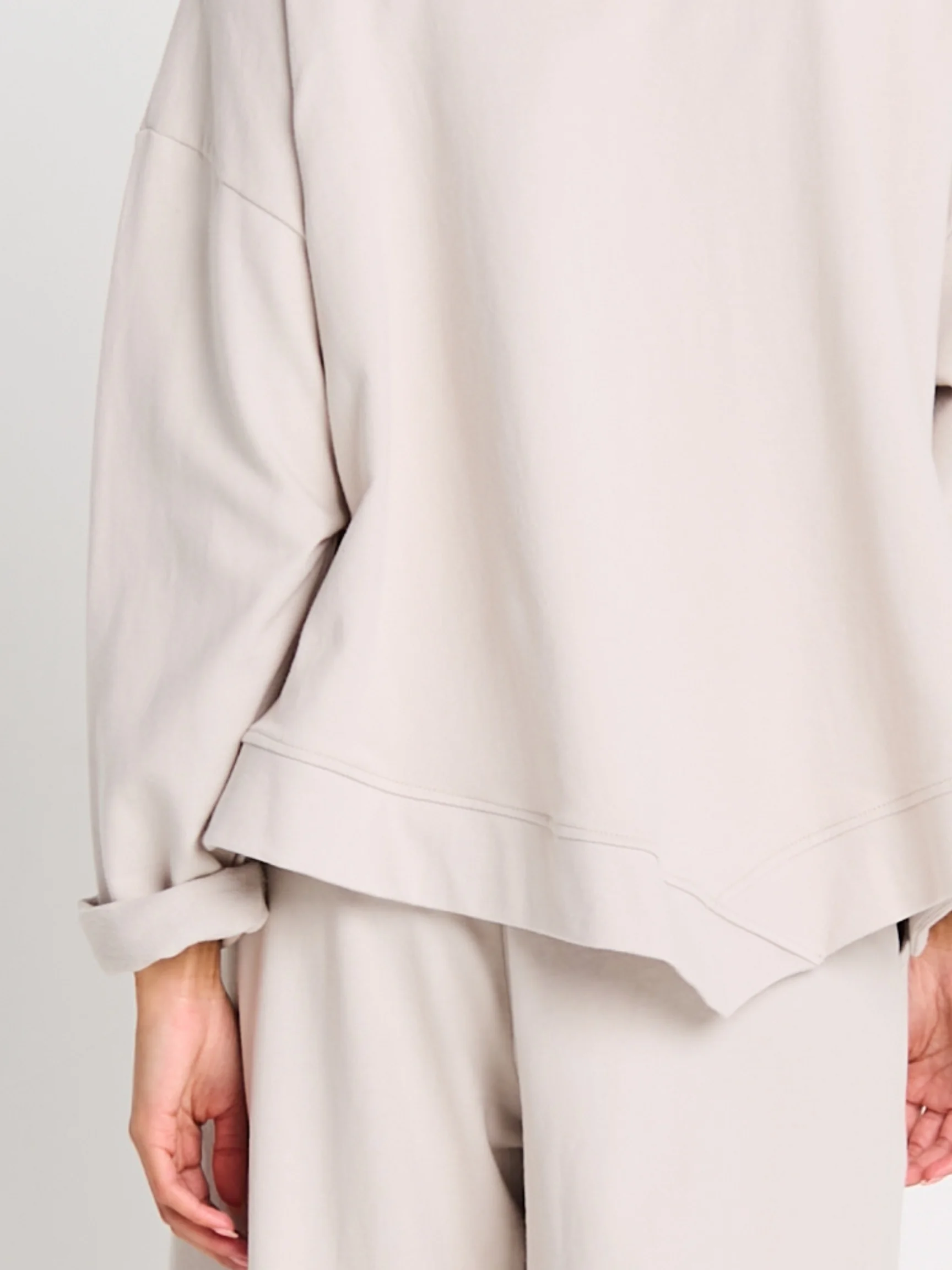 Crop Asym Jkt in Putty