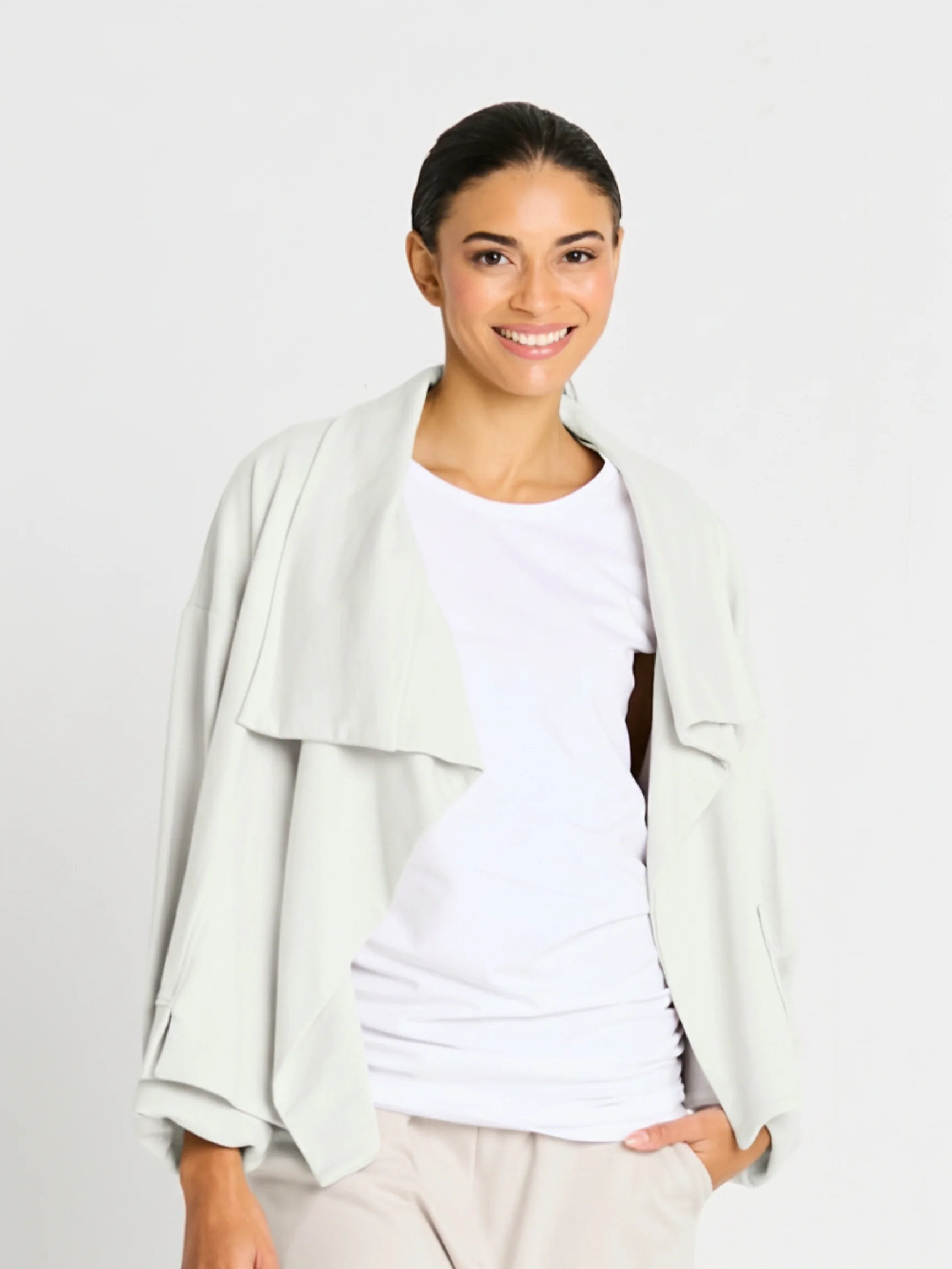 Crop Asym Jkt in Mint