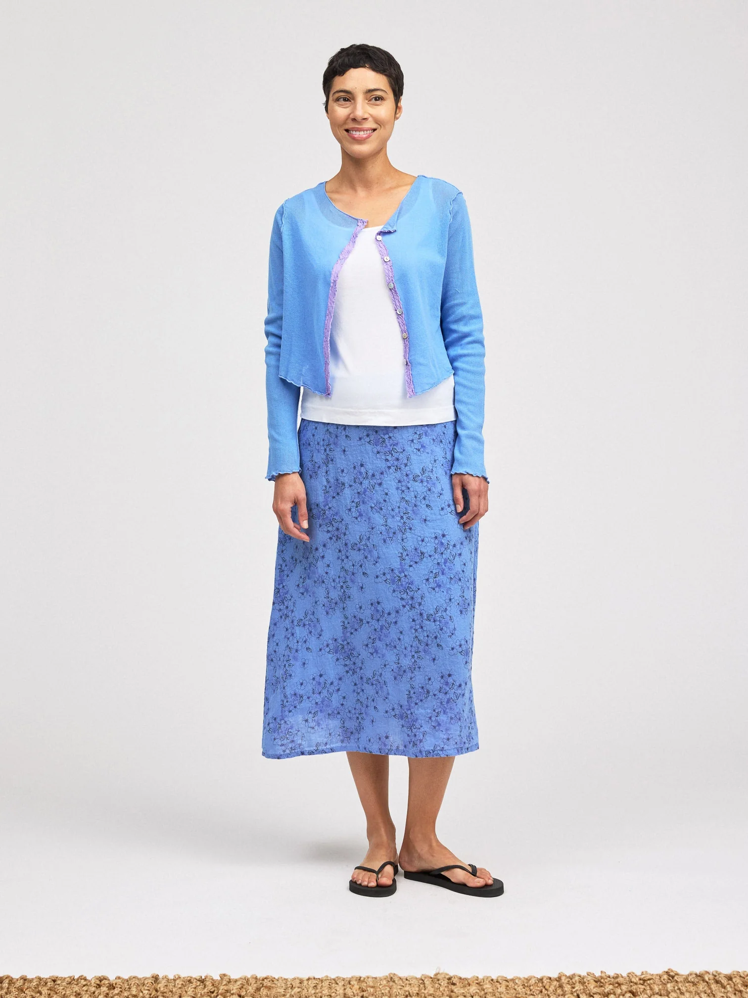 Crop Cardigan in Bellflower