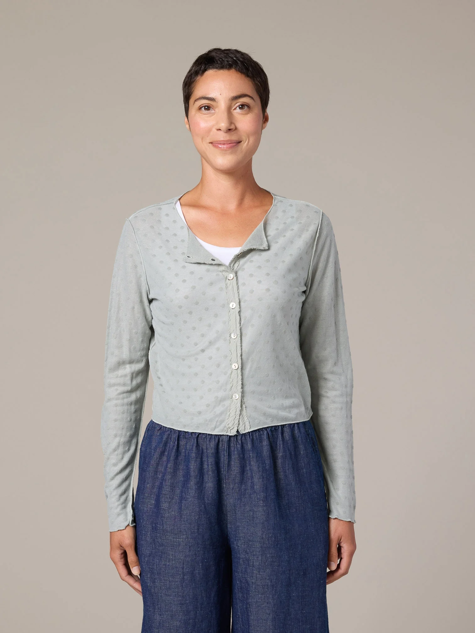 Crop Cardigan in Bellflower