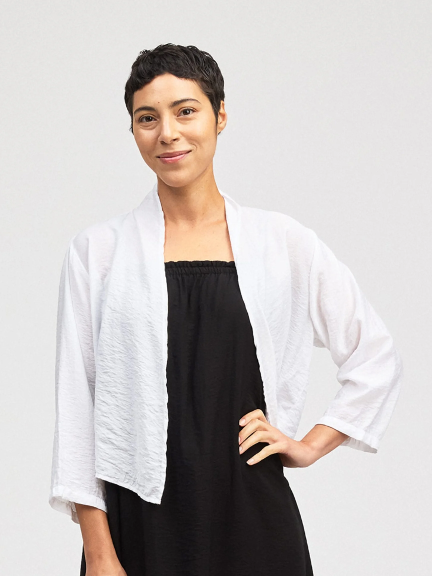 Crop Cardigan in White