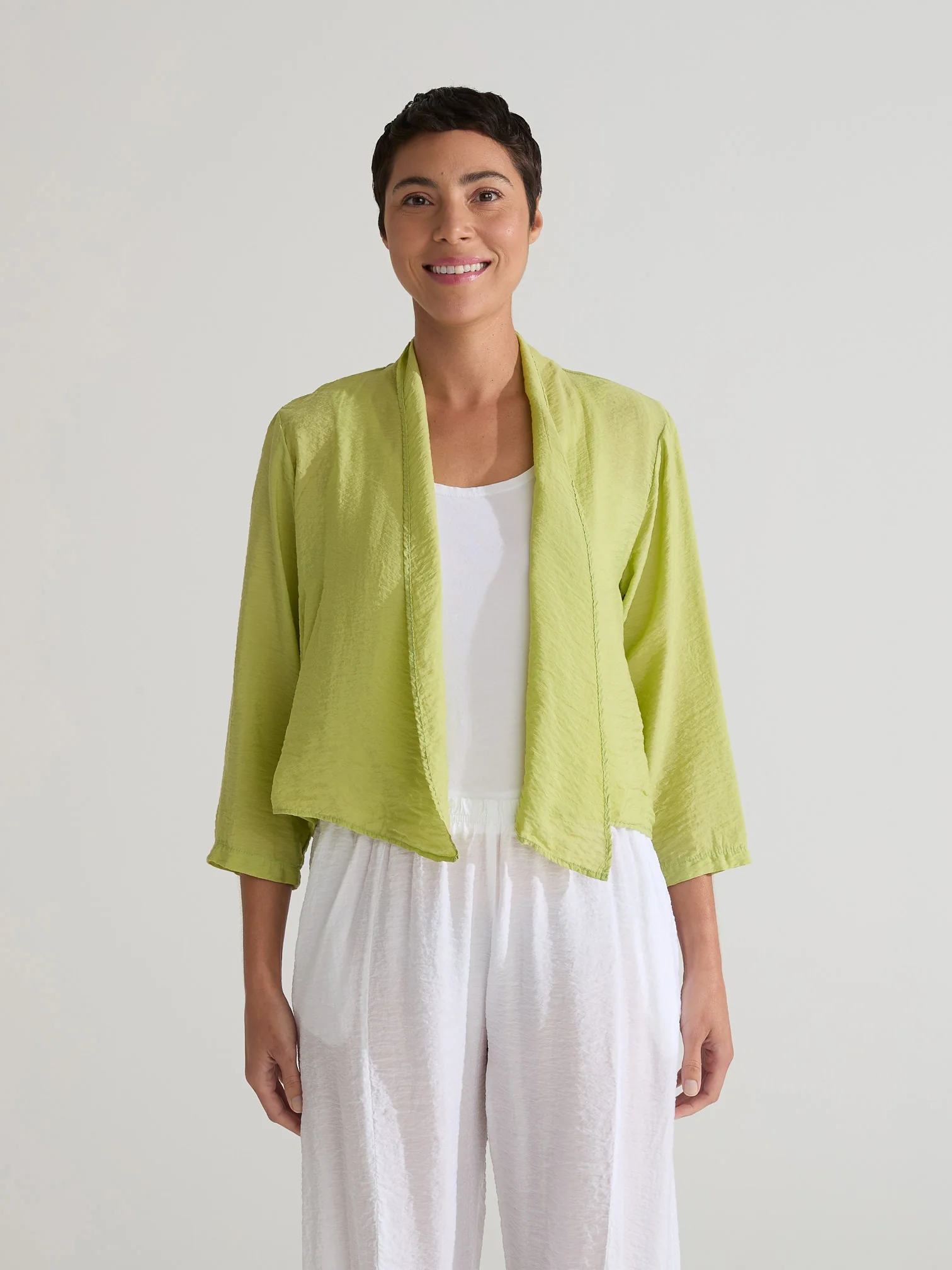 Crop Cardigan in Verde