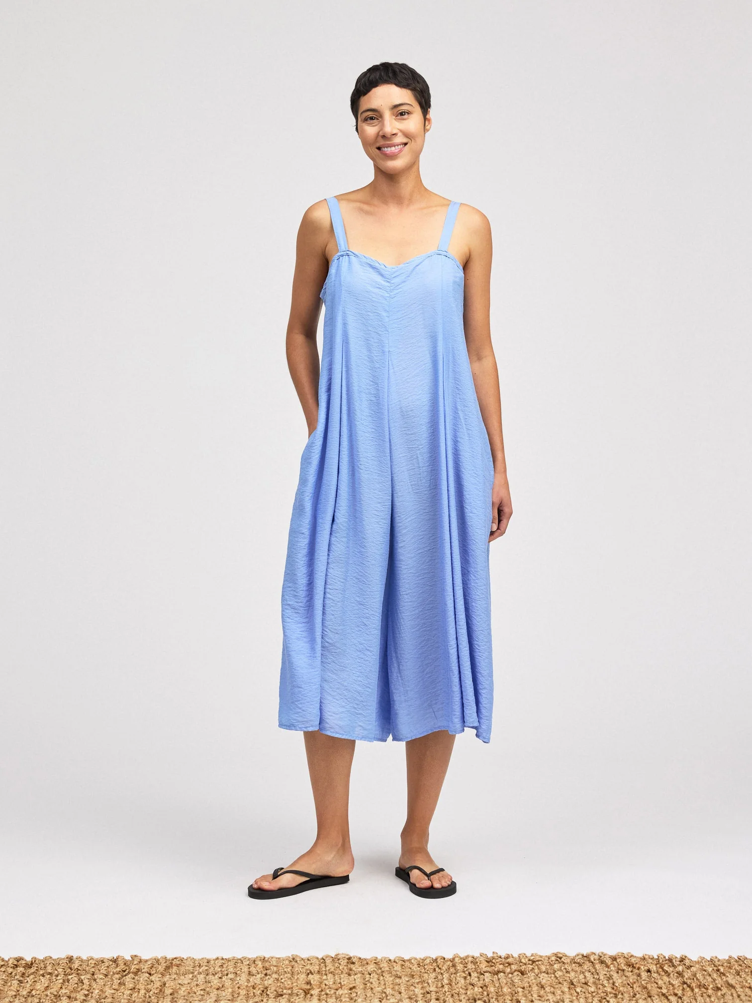 Crop Jumpsuit in Forget Me Not