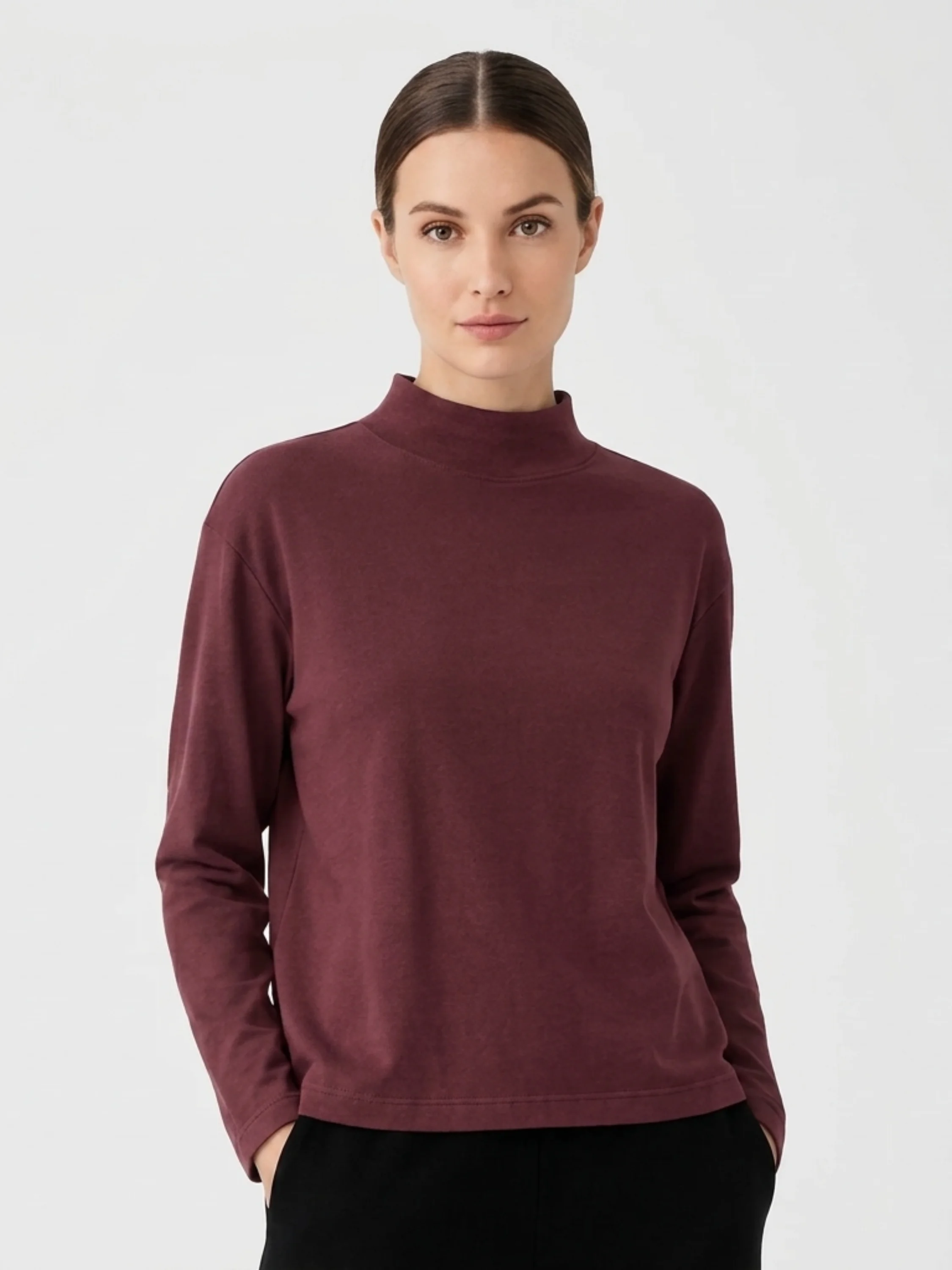 Crop Mock Shirt in Rhone