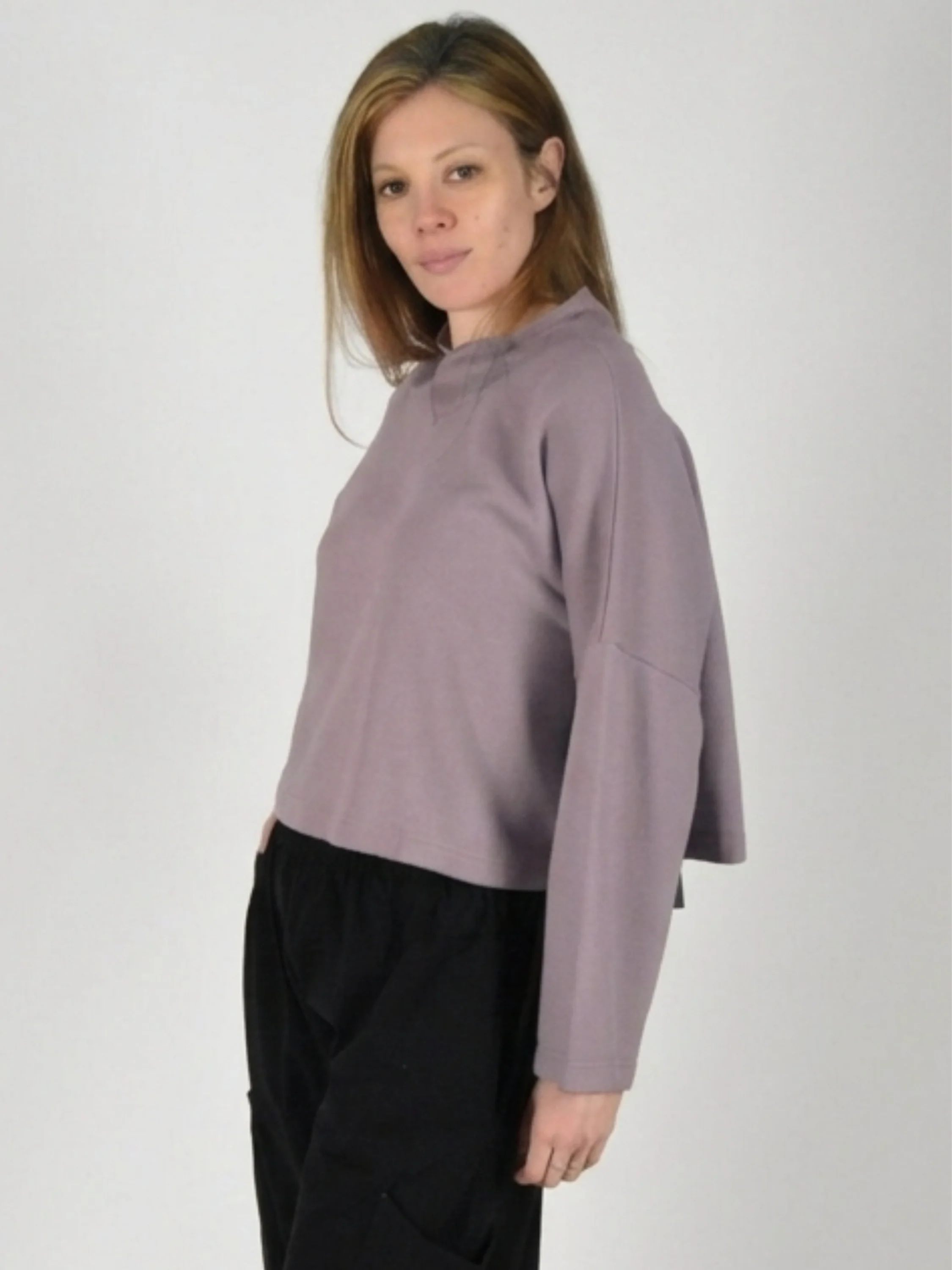 Crop V-Neck Shirt in Iberis