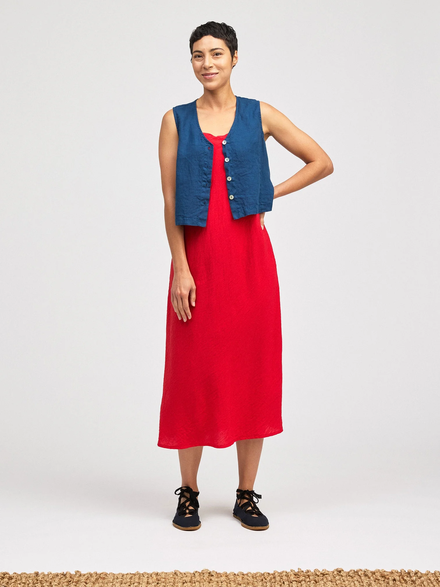 Crop Vest in Vivid Blue