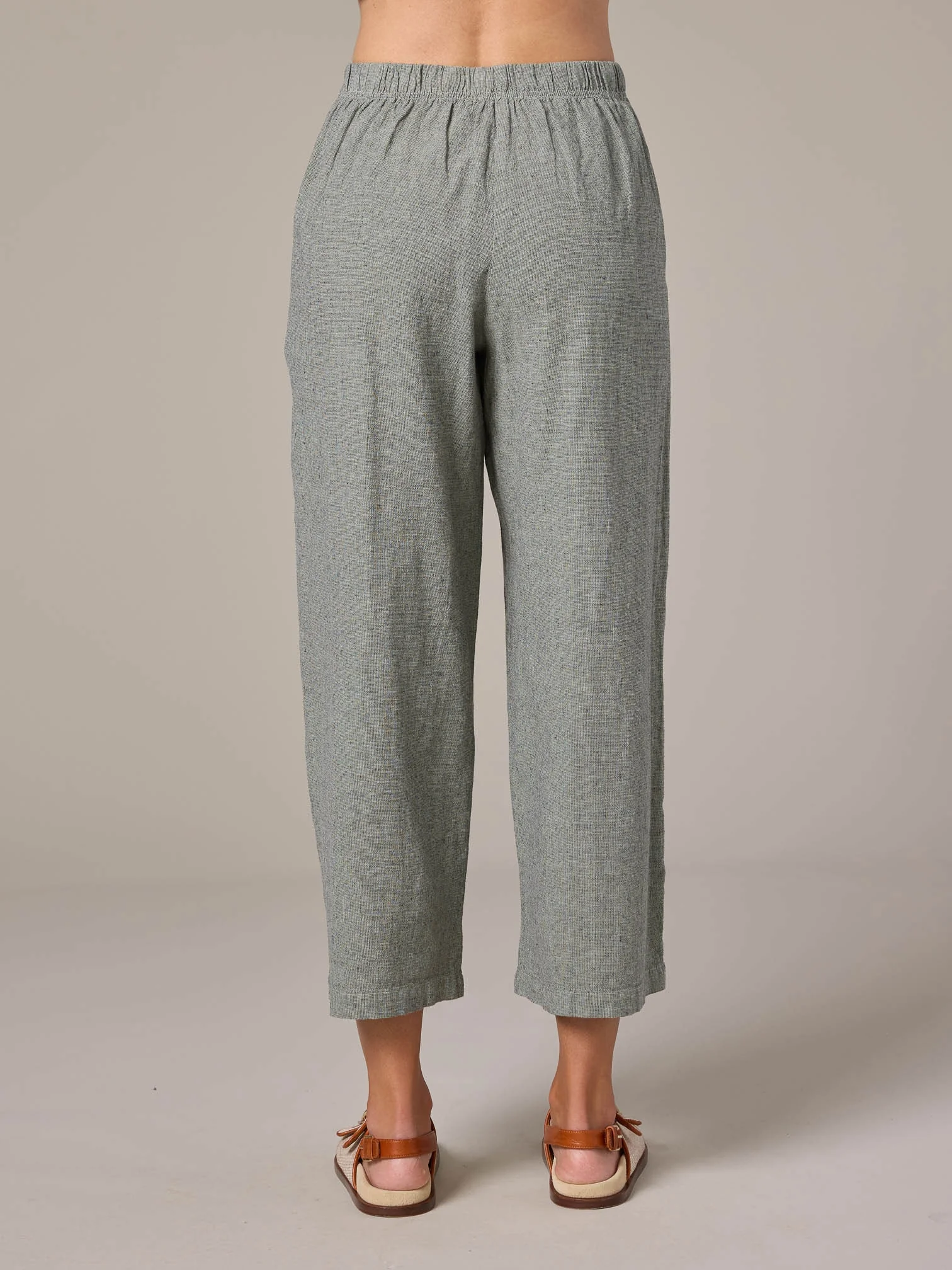 Crop Wide Leg Pant in Balsam Green