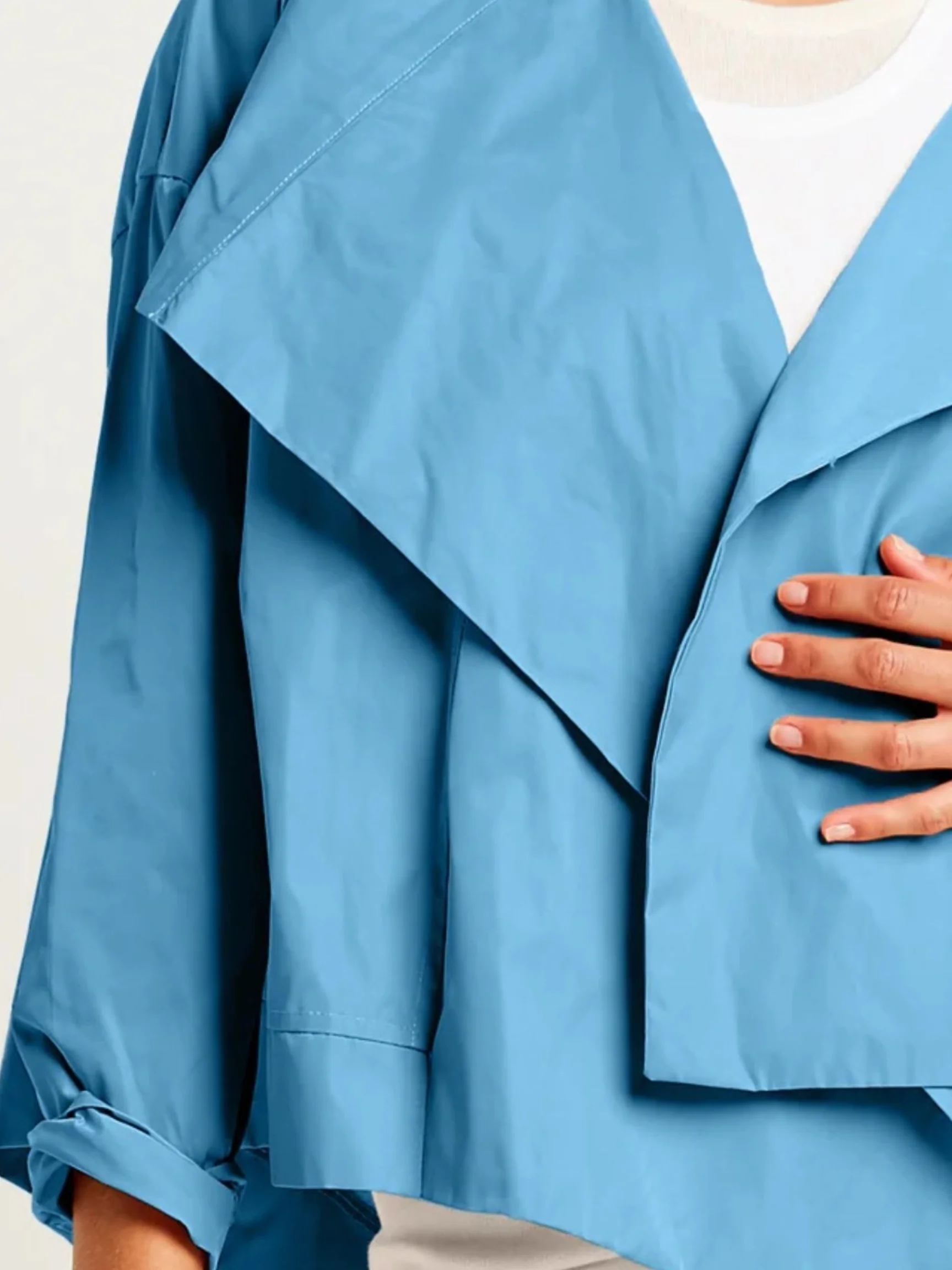 Cropped Asymmetrical Jacket in Marina