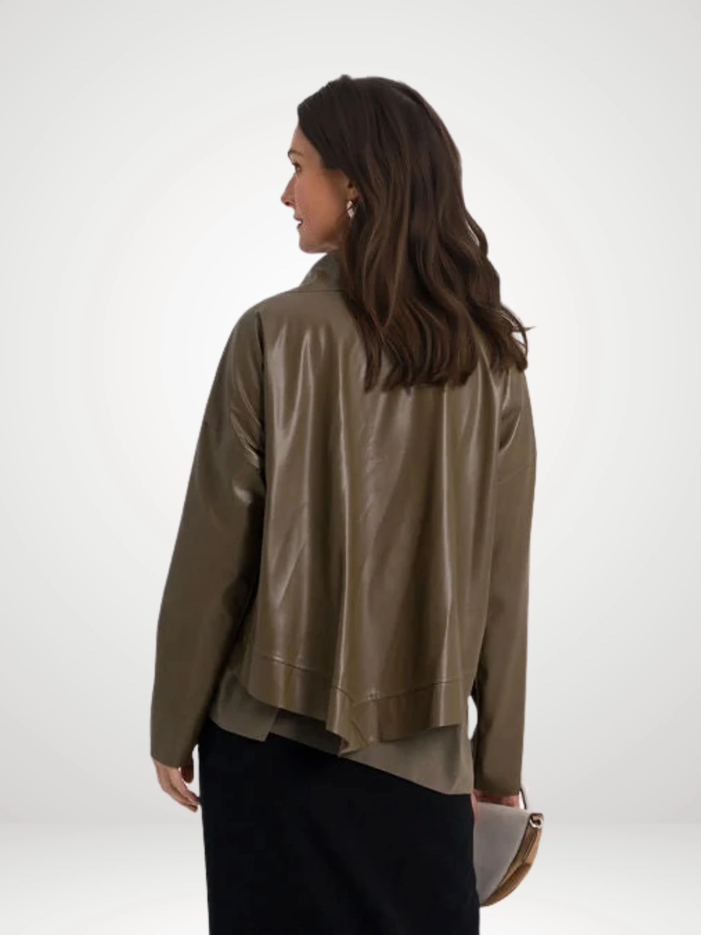 Cropped Asymmetrical Jacket in Turtle