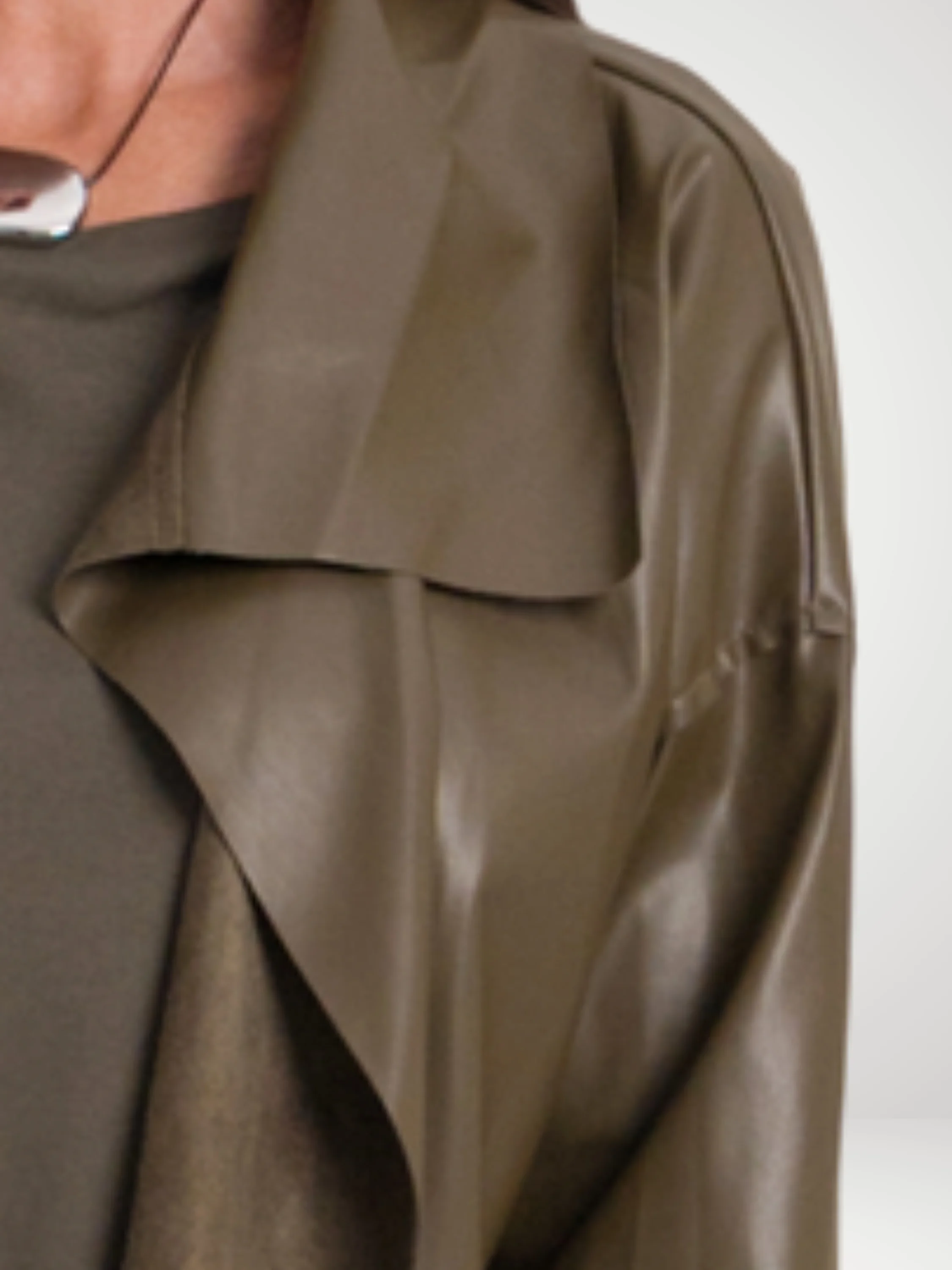 Cropped Asymmetrical Jacket in Turtle