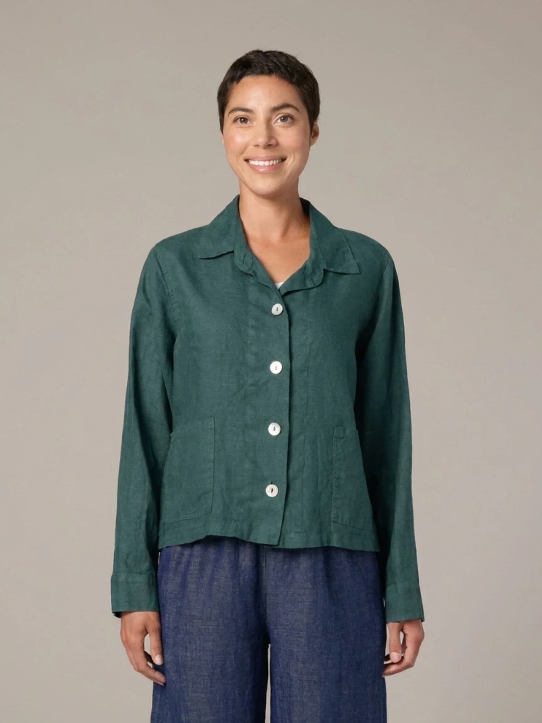 Cropped Jacket in Riviera