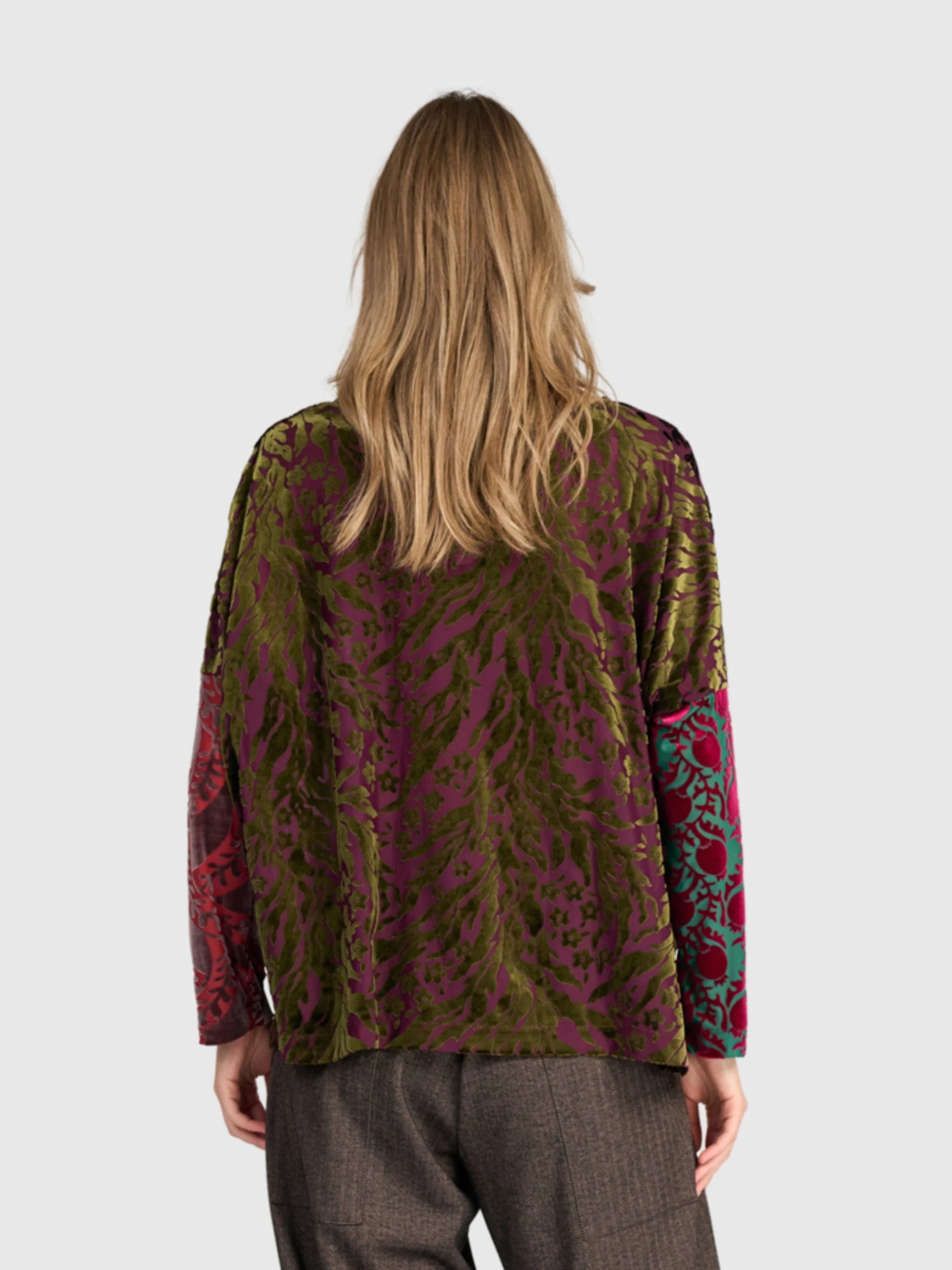 Cut Velvet Top in Regal