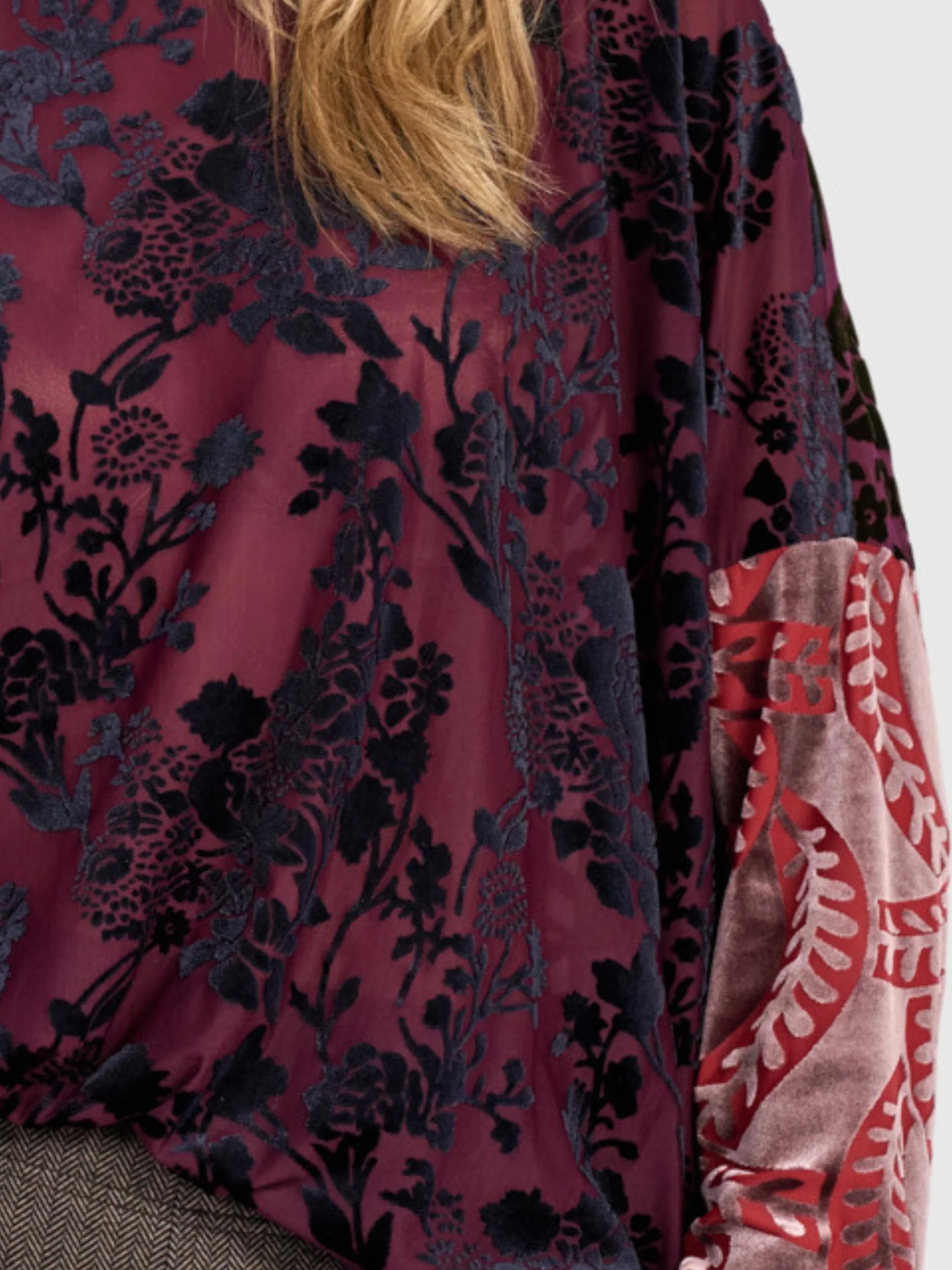 Cut Velvet Top in Regal